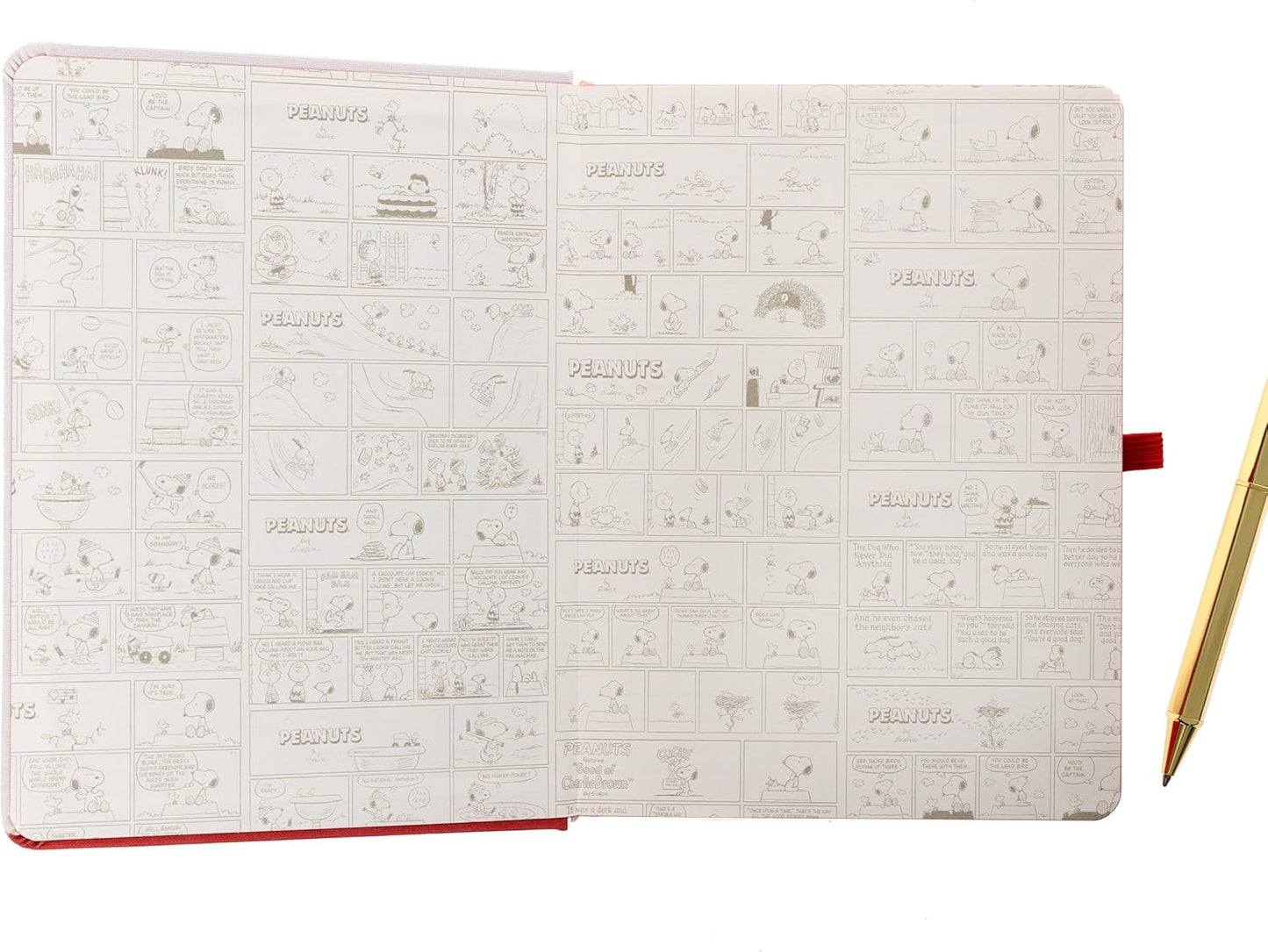 Graphique Snoopy Lined Journal Plus Pen Luxe Collection, Hardcover Diary Notebook for Writing, Gold Foil Embossing, 160 Pages, 6” x 8”