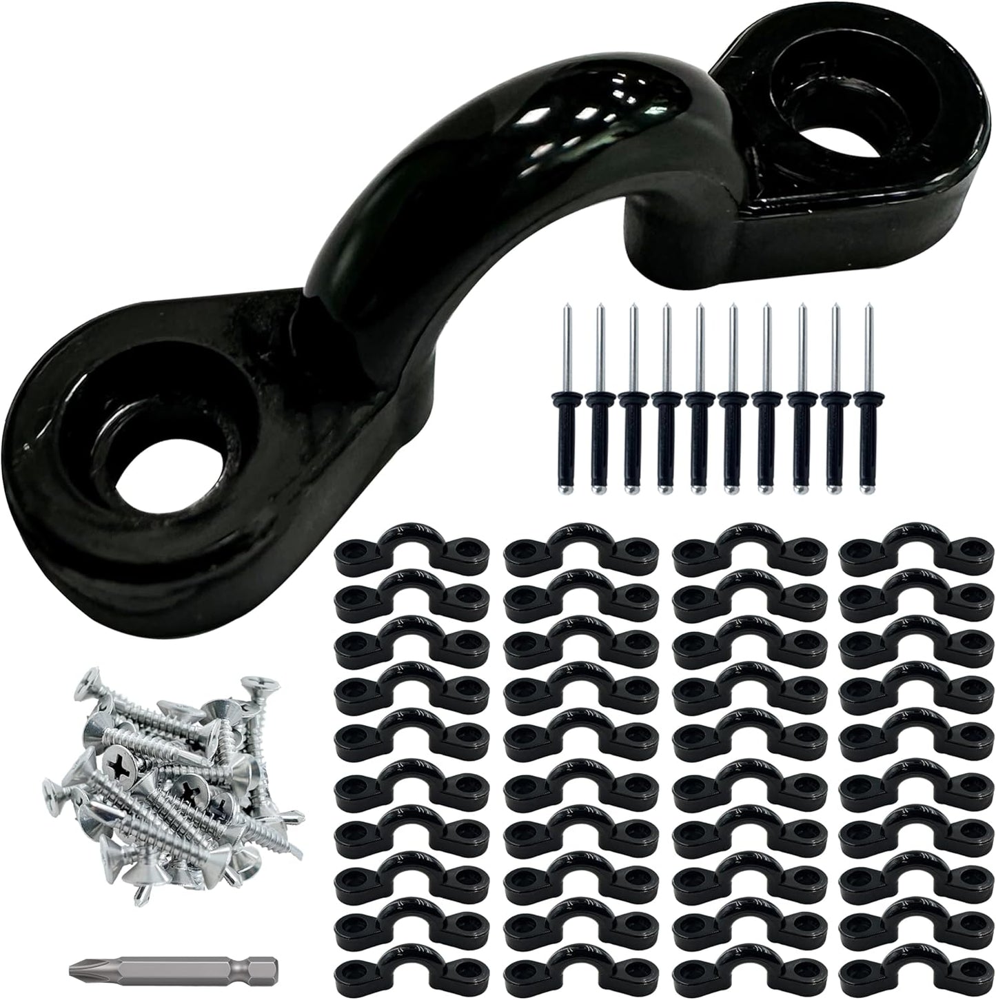 Kayak Pad Eyes/Kayak Handle,Pad Eye with Rivets; Kayak Handle with Accessories, Suitable for Multi-Brand Boats, Canoe Accessories, Luggage, Tether Cleats, etc