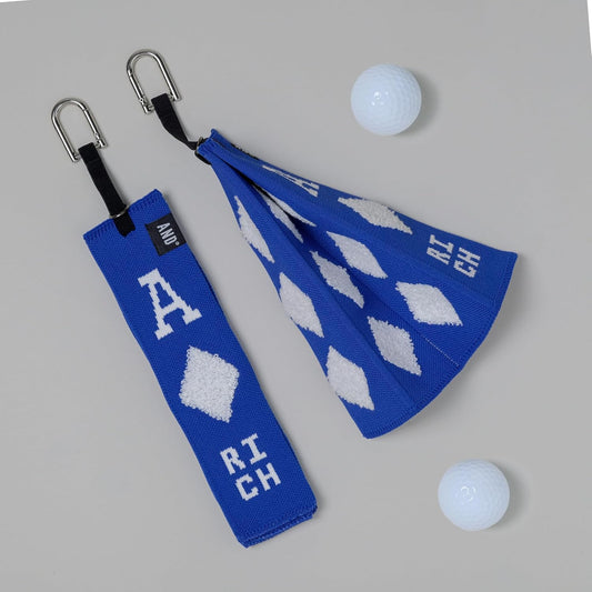 ANDGOLF Pleats Ball Towel, Use to Wash My Ball and Club, Best Choice for Golf Gifts, Embroidered Golf Towels, Clip for Bags/Pants/Skirts, Durable Elastic Band, Colorful Fashion Golf Item