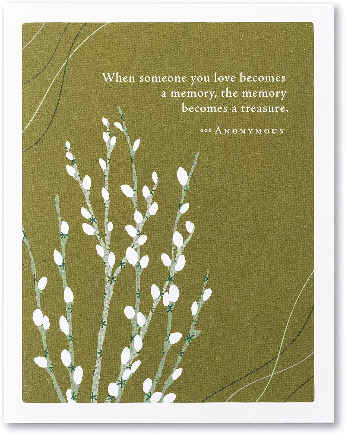 Compendium Positively Green 4-Pack of Sympathy Cards – When someone you love becomes a memory… (Four Cards Total, One Design, with Envelopes)