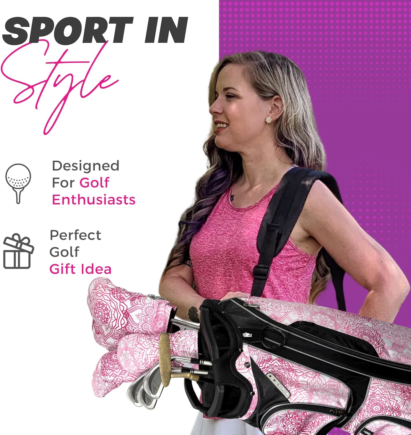 Taboo Fashions Resort Collection Golf Club Covers for Women - Numbered Golf Headcovers Set for Driver, Fairway and Hybrid Clubs - Weather Resistant, Pack of 4