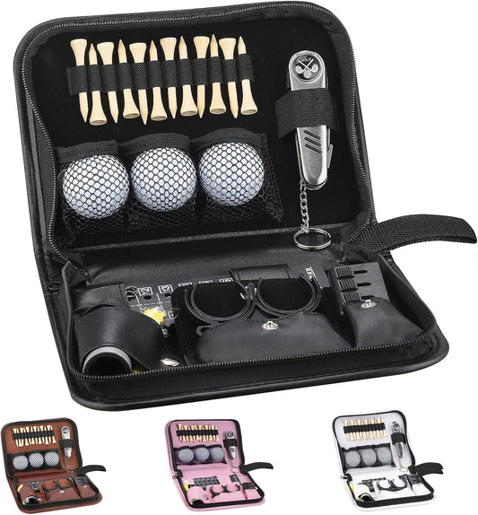 Golf Gifts for Men and Women,Golf Accessories Set with Hi-End Case,Golf Balls,Golf Tees,Golf Multifunctional Divot Tool,Rangefinder Golf Brush,Golf Scorer，Golf Ball Clamp