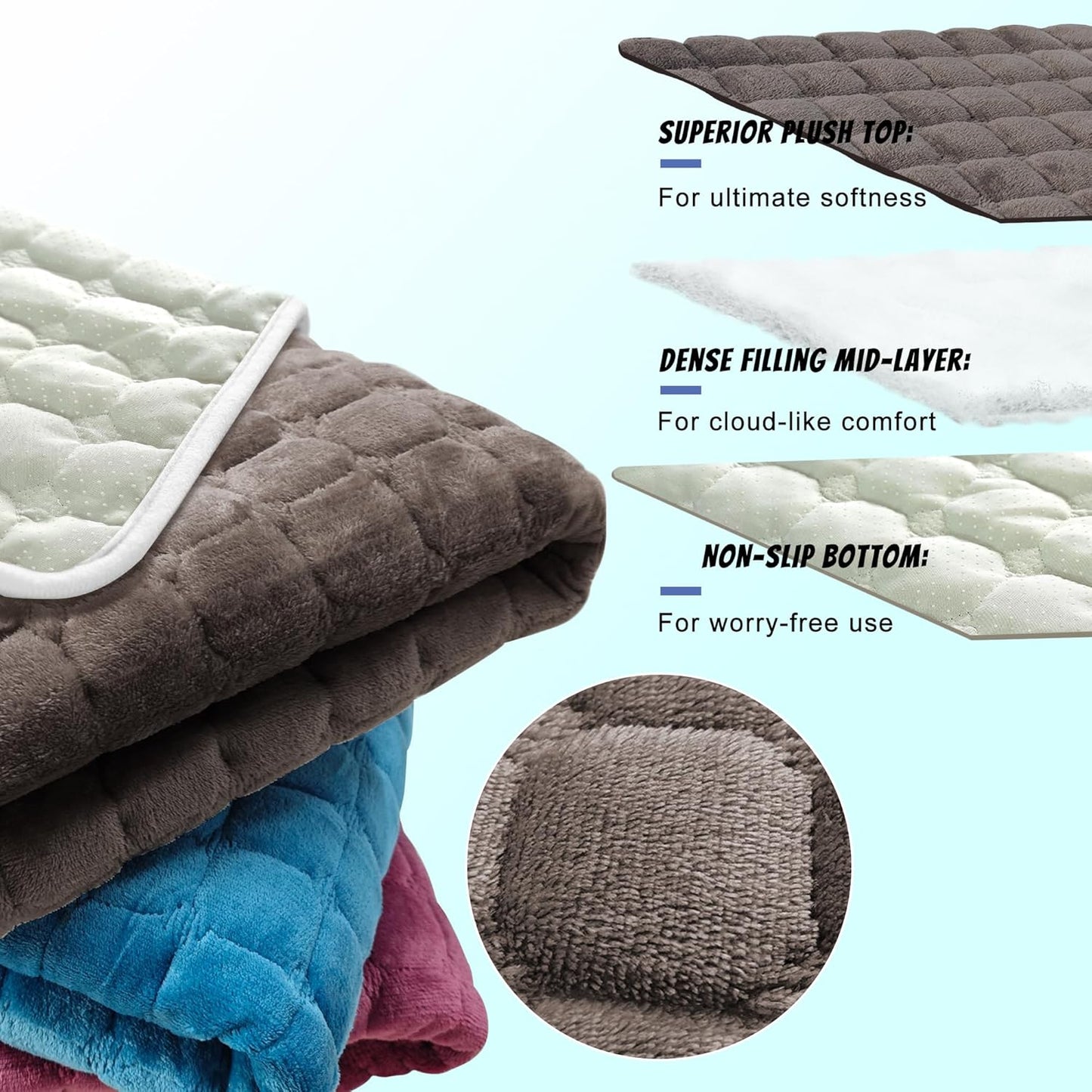 YOKYHOM Golf Cart Seat Covers, Supreme Comfort Golf Cart Seat Towel Blanket, Heavyweight Deep-Pile, Fits EZGO, Yamaha, Club Car and More 2-Seat Carts, 50"x 27.5", Brown