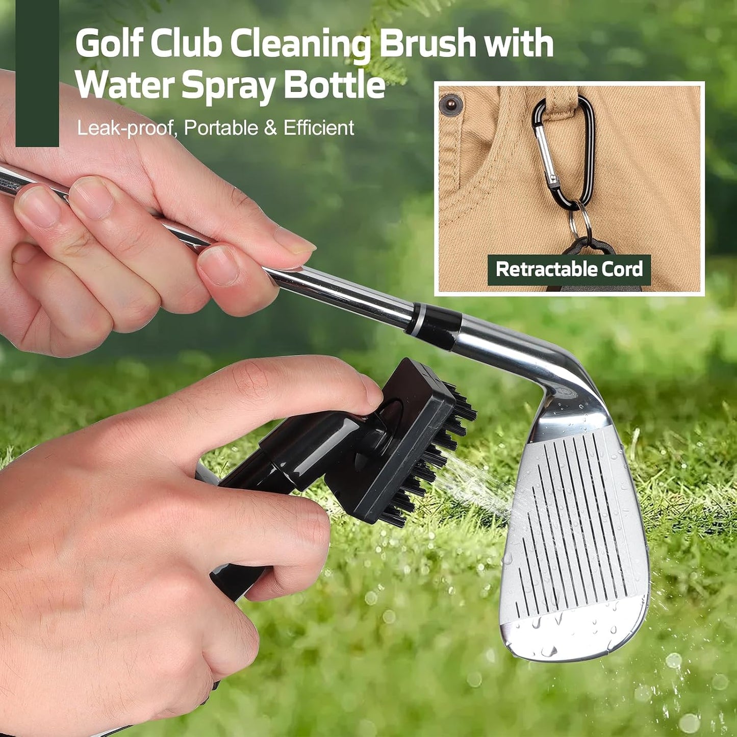 Golf Club Cleaning Kit with Golf Club Cleaner with Water Golf Towel Divot Repair Tool Groove Sharpener Golf Ball Alignment Kit Complete Golf Cleaning Kit Golf Accessories for Women Men