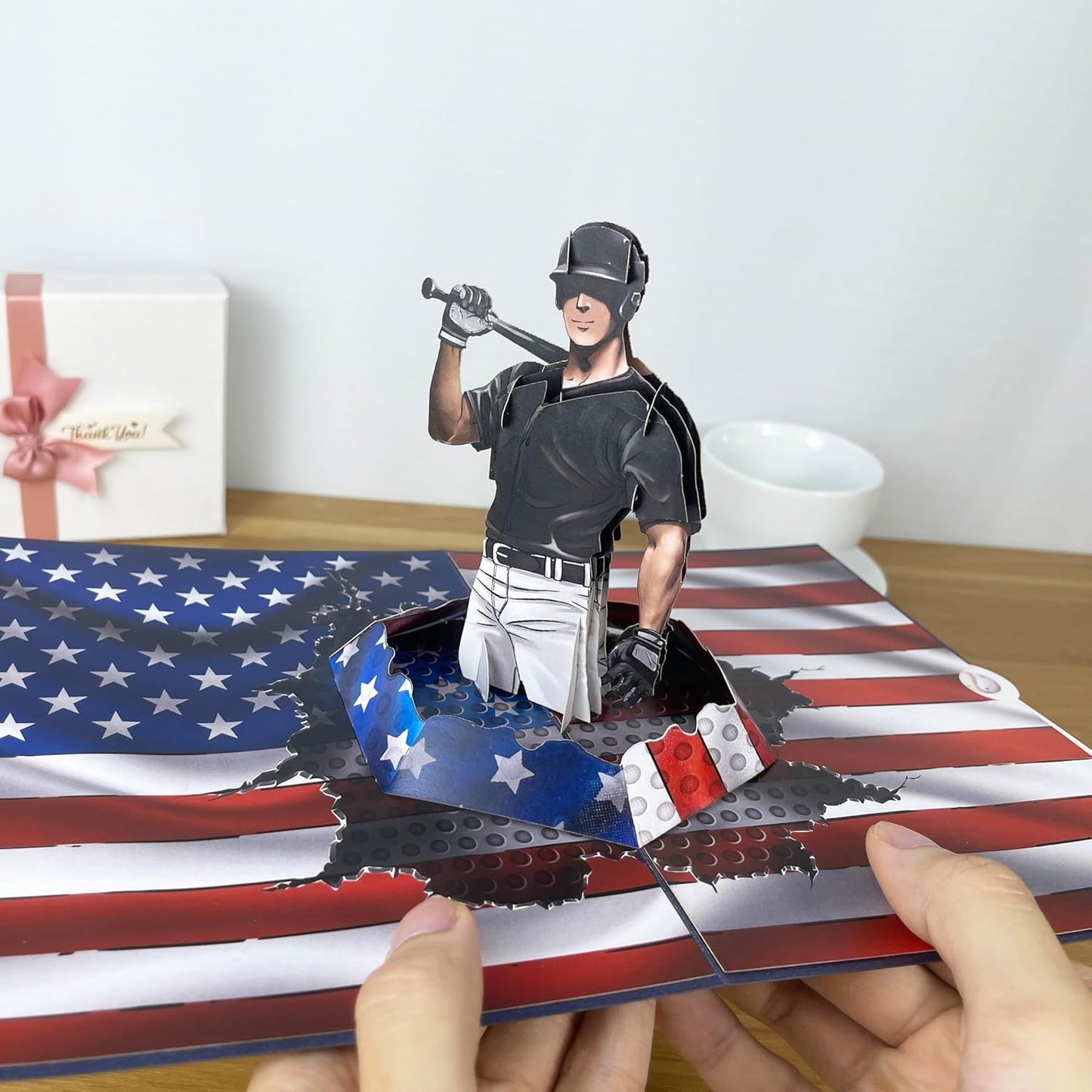 3D Popup Card of Baseball Player, Paper Art & Handicraft, Greeting Card, Birthday, Anniversary, Christmas, Father Day Card, Handmade Gift For Him, Men, Dad, Son, Boyfriend, Husband