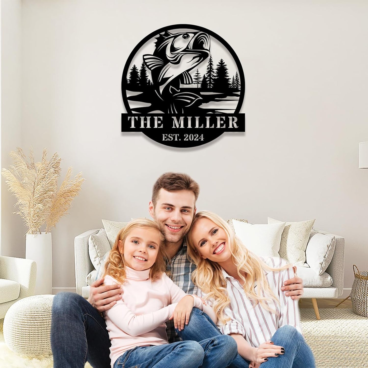 Custom Fish Metal Name Sign, Personalized Family Name Sign, Fishing Gifts for Men, Custom Fishing Metal Sign, Fisherman Gift