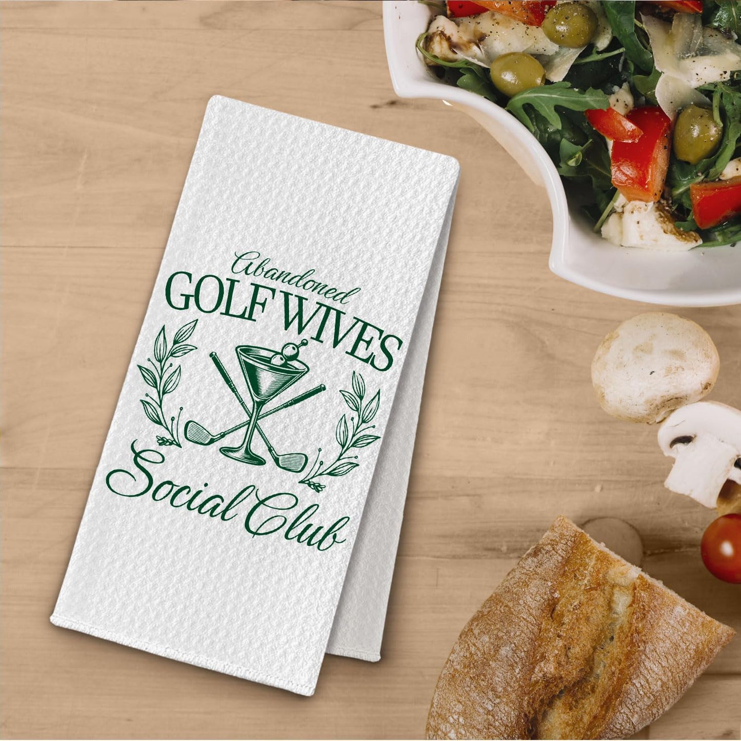Golf Cocktail Kitchen Towels, Gifts for Martini Cocktail Lovers, Green Golf Lover Gifts Dish Tea Hand Towels for Bathroom Kitchen Decor, 16x24 Inch