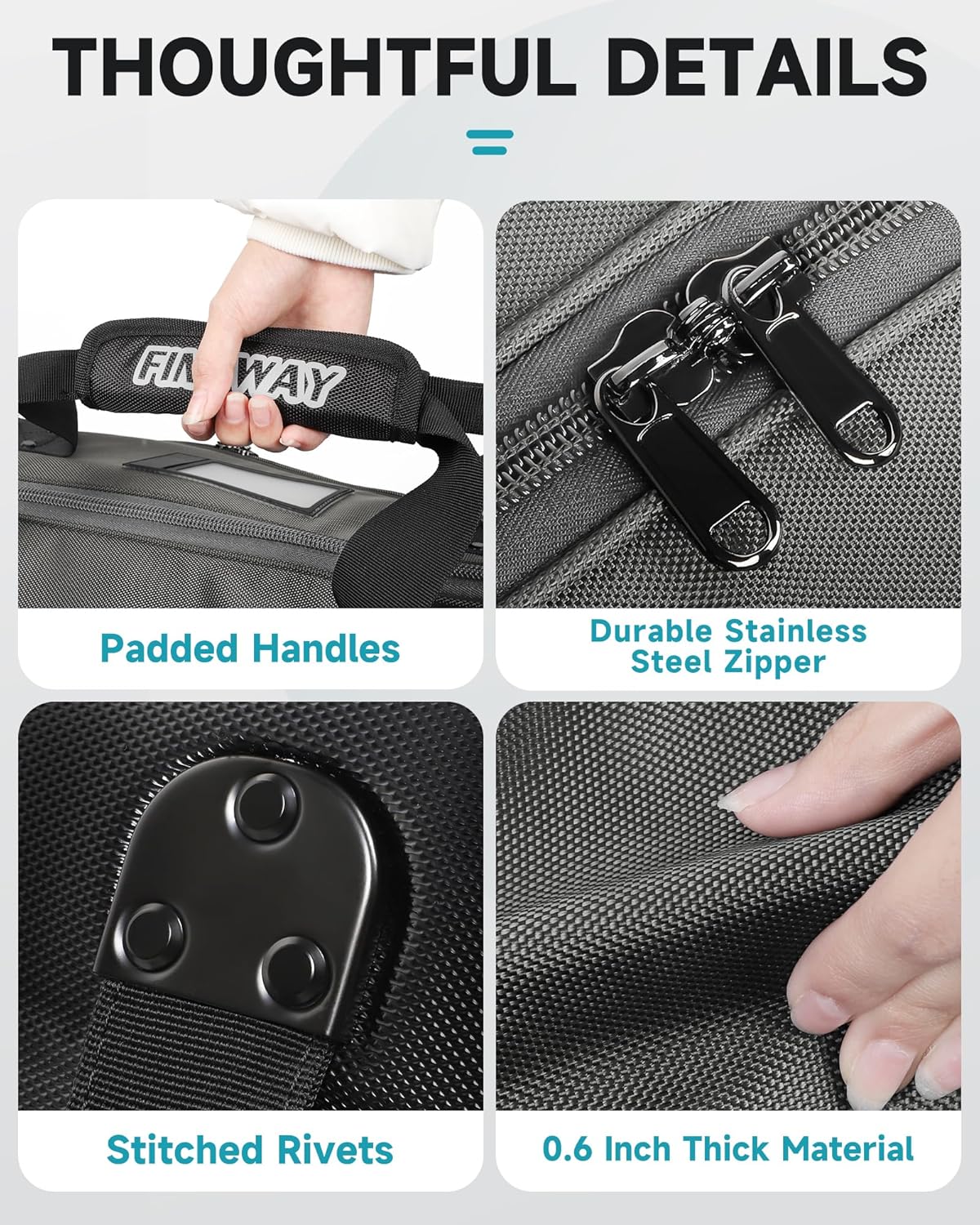 Findway Golf Travel Bags for Airlines with Wheels and ABS Hard Case Top, Protect Your Clubs, Waterproof 1680D Oxford Fabric and Oversize Tank Wheels, Lightweight and Easy to Maneuver