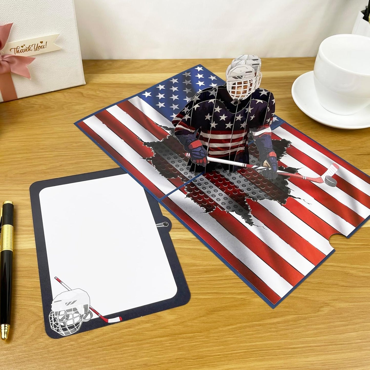 3D Popup Card of Hockey Player, Paper Art & Handicraft, Greeting Card, Birthday, Anniversary, Christmas, Fathers Day Card, Handmade Gift For Him, Men, Dad, Son, Boyfriend, Husband