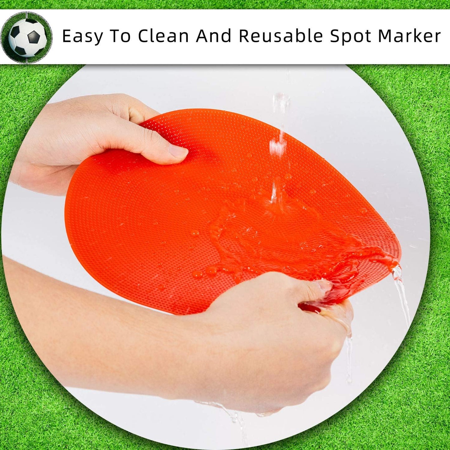 Spot Markers 18 Pcs 9 Inch 10 Inch Non Slip Rubber Agility Markers for Football, Basketball Training Markers,School Activities, Exercise Drills