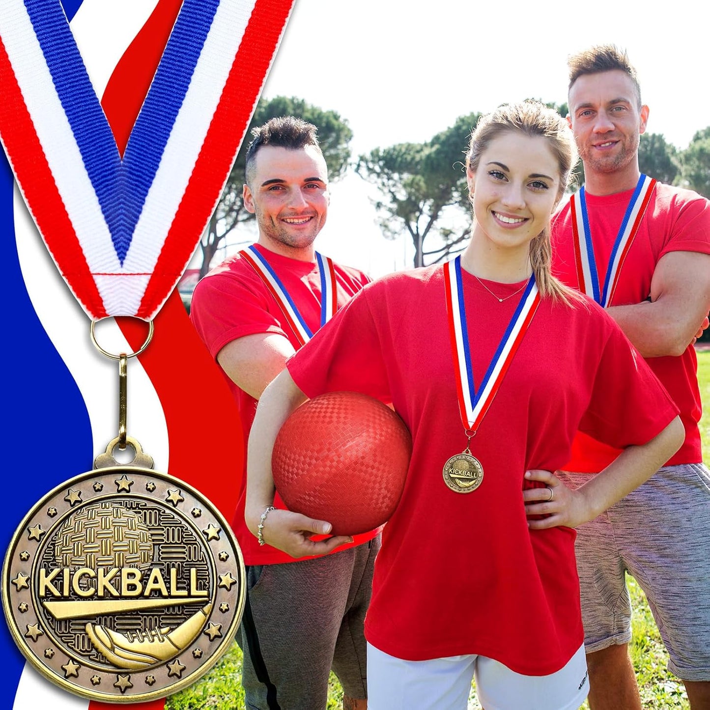 Remuuly 30 Pcs Gold Medals Bulk 2'' Basketball Soccer Baseball Volleyball Football Lacrosse Kickball Cheer Bowling Trophy Medals for Awards for Sports Participation Winner Gift