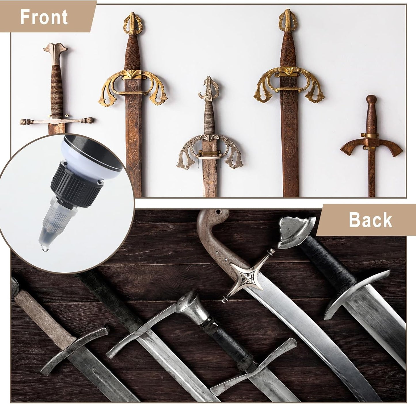 LemonRoad 108 Pcs Knife Oil Rust Eraser Kit Includes Rust Remover Sword Maintenance Oil Microfiber Cloth Black Gloves Cotton Swabs for Carbon Steel Blade, Cleaning, Protection and Lubricant Care Set