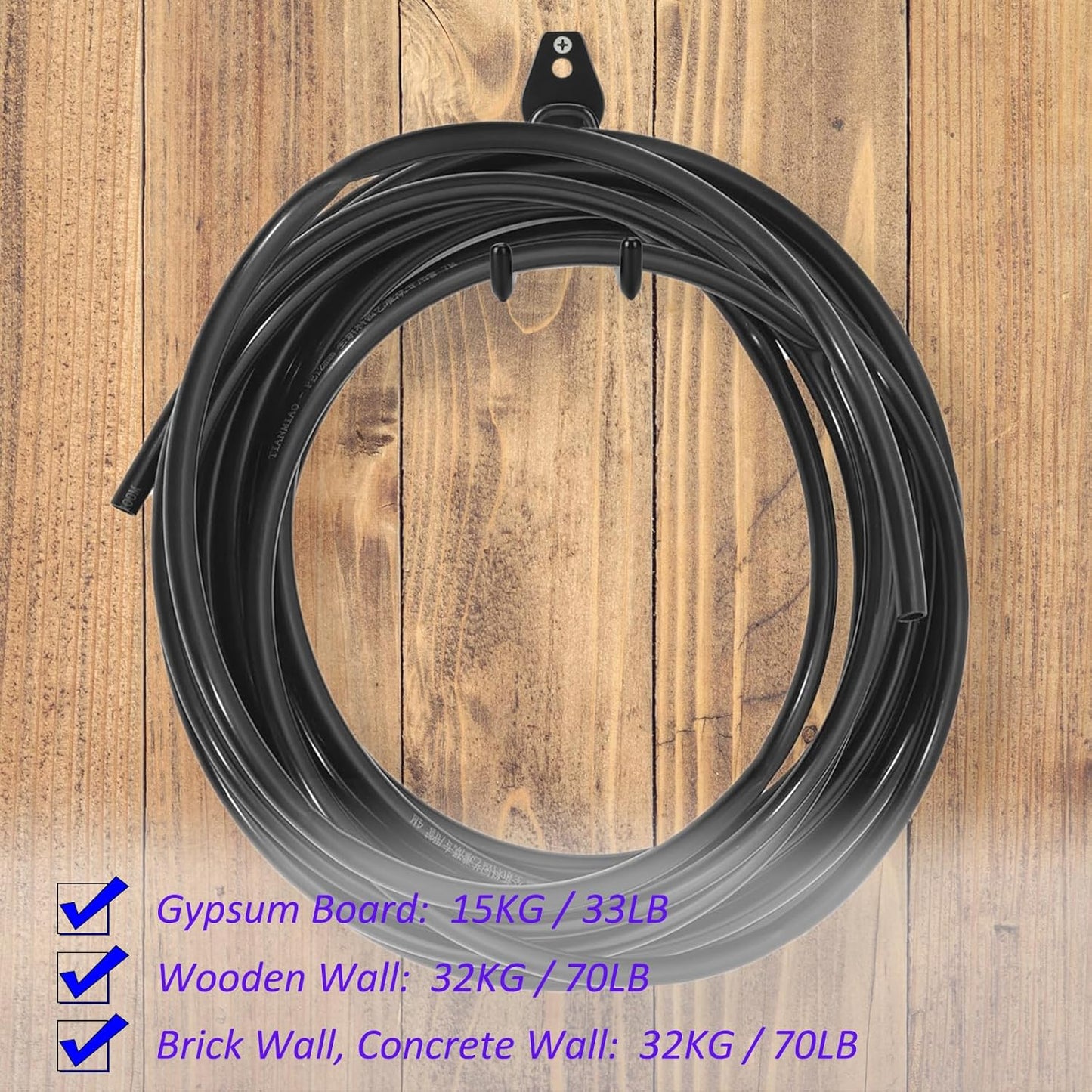 6 Pack Garage Hooks Heavy Duty, 4.9 inch Utility Steel Garage Hanger & Organizer for Organizing Garden Lawn Tools, Ladders, Garden Hose, Digging Shovel, Bikes, Ropes