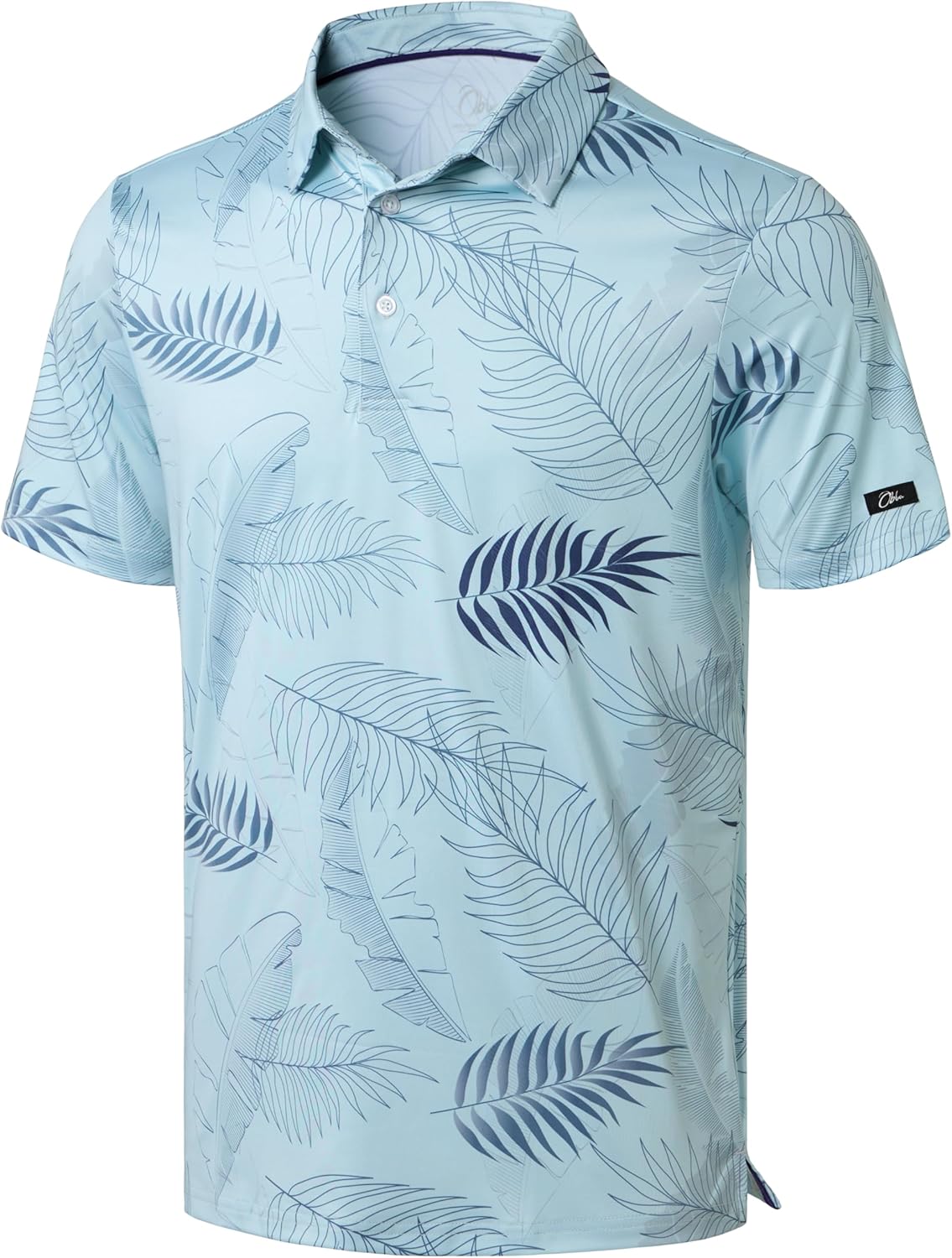 Obla Mens Golf Polo Shirts Short Sleeve Dry Fit Performance Moisture Wicking Casual Print Collared Golf Shirts for Men