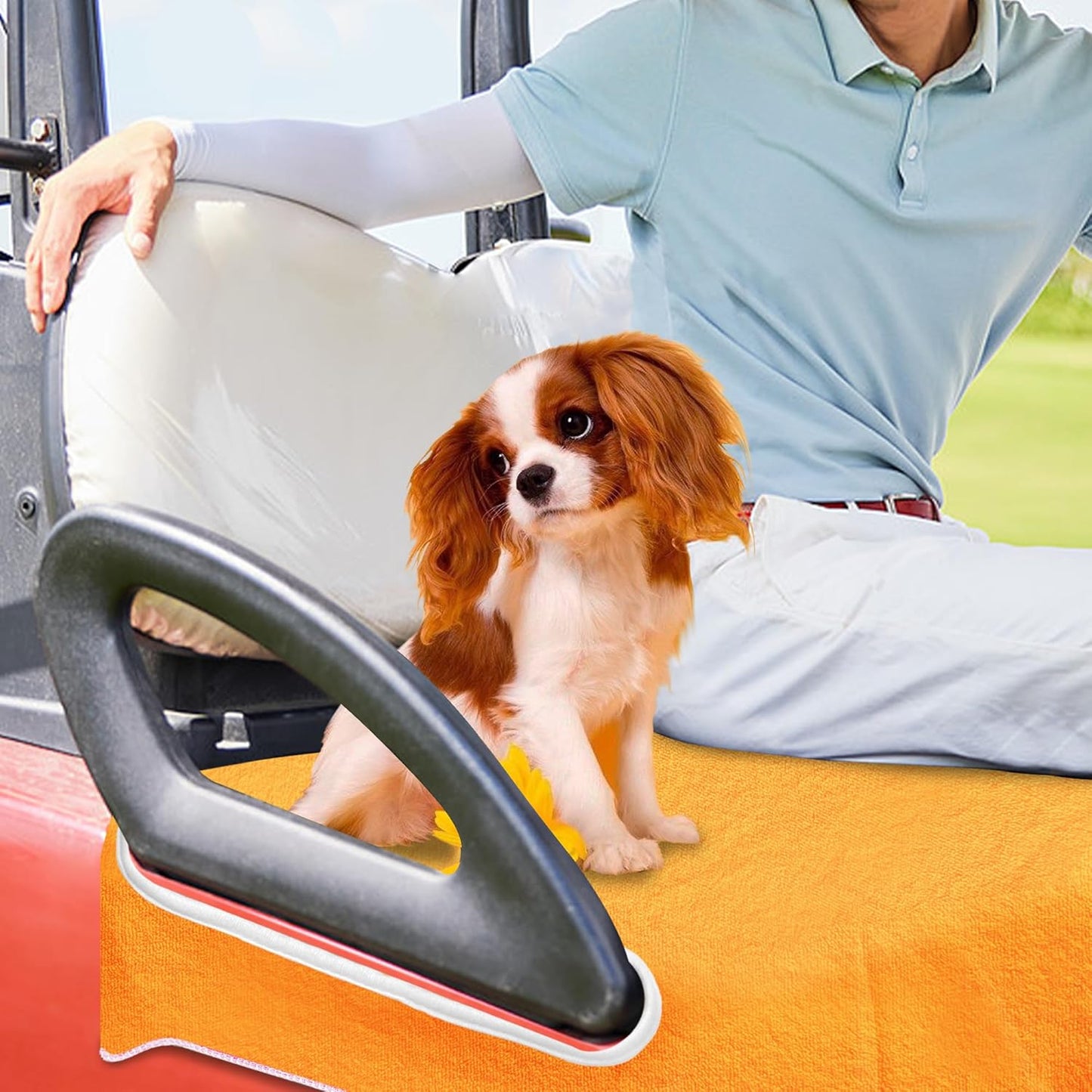 YOKYHOM Golf Cart Seat Covers, Premium Solid Color Golf Cart Seat Towel Blanket, 100% Microfiber, Soft and Comfortable, Fits EZGO, Club Car, and More 2-Seat Golf Carts, 51''x 31''