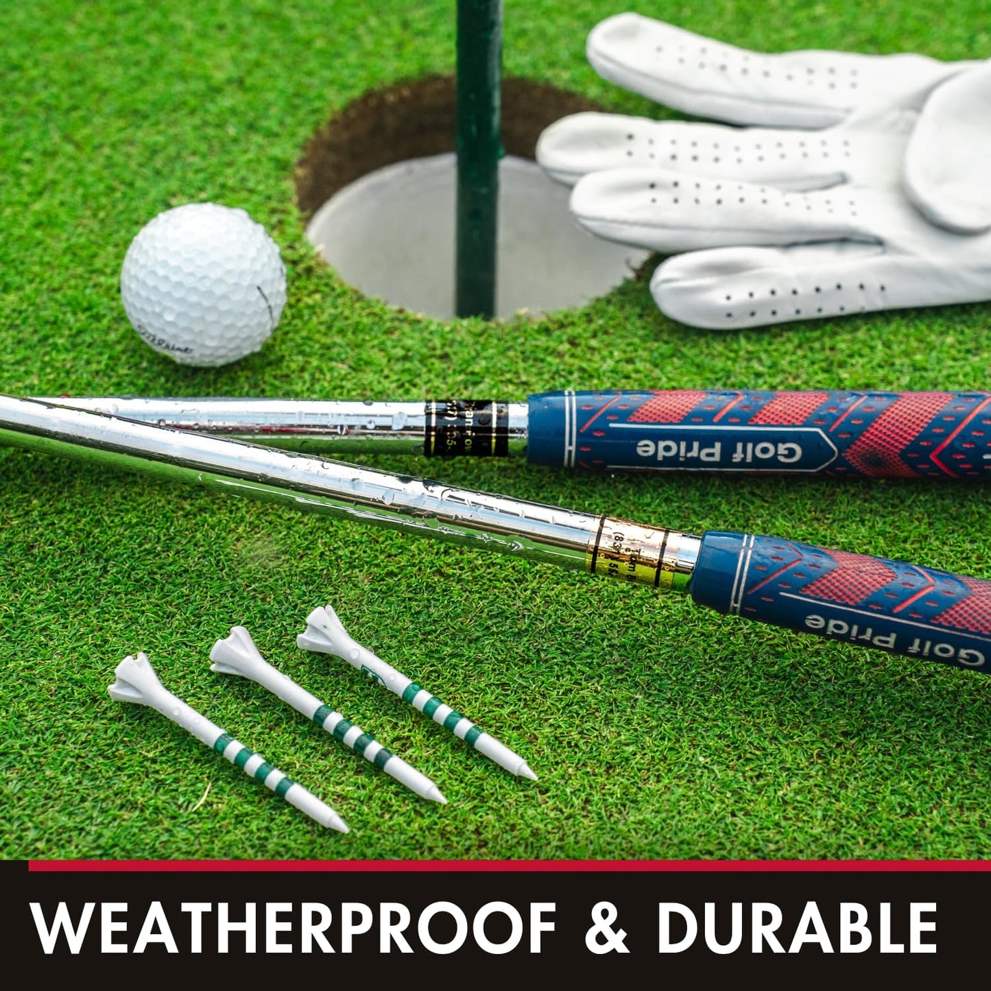 PIN HIGH Personalized Golf Club ID Labels | Weatherproof, Fade Resistant, Laminated Thermal Transfer Labels, Made in The USA, (Free Customization & Shipping), Set of 20, Gold