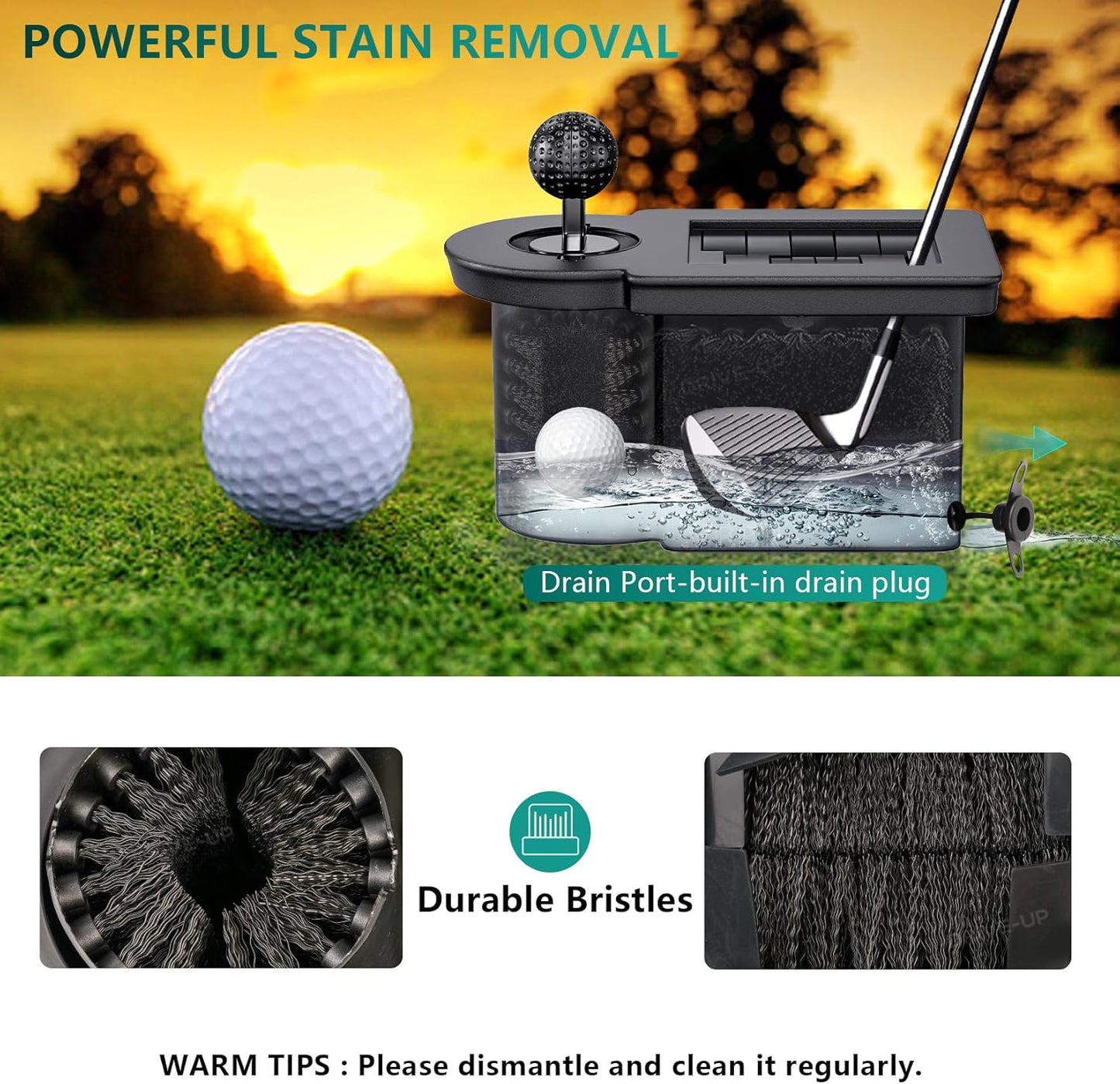 Drive-up Golf Cart Ball Washer and Club Cleaner Kit, Club Cart Golf Ball Cleaner and Club Head Washer, Suitable for Club Cart Precedent, Tempo, Onward Gas and Electric Golf Carts, OEM 103662801