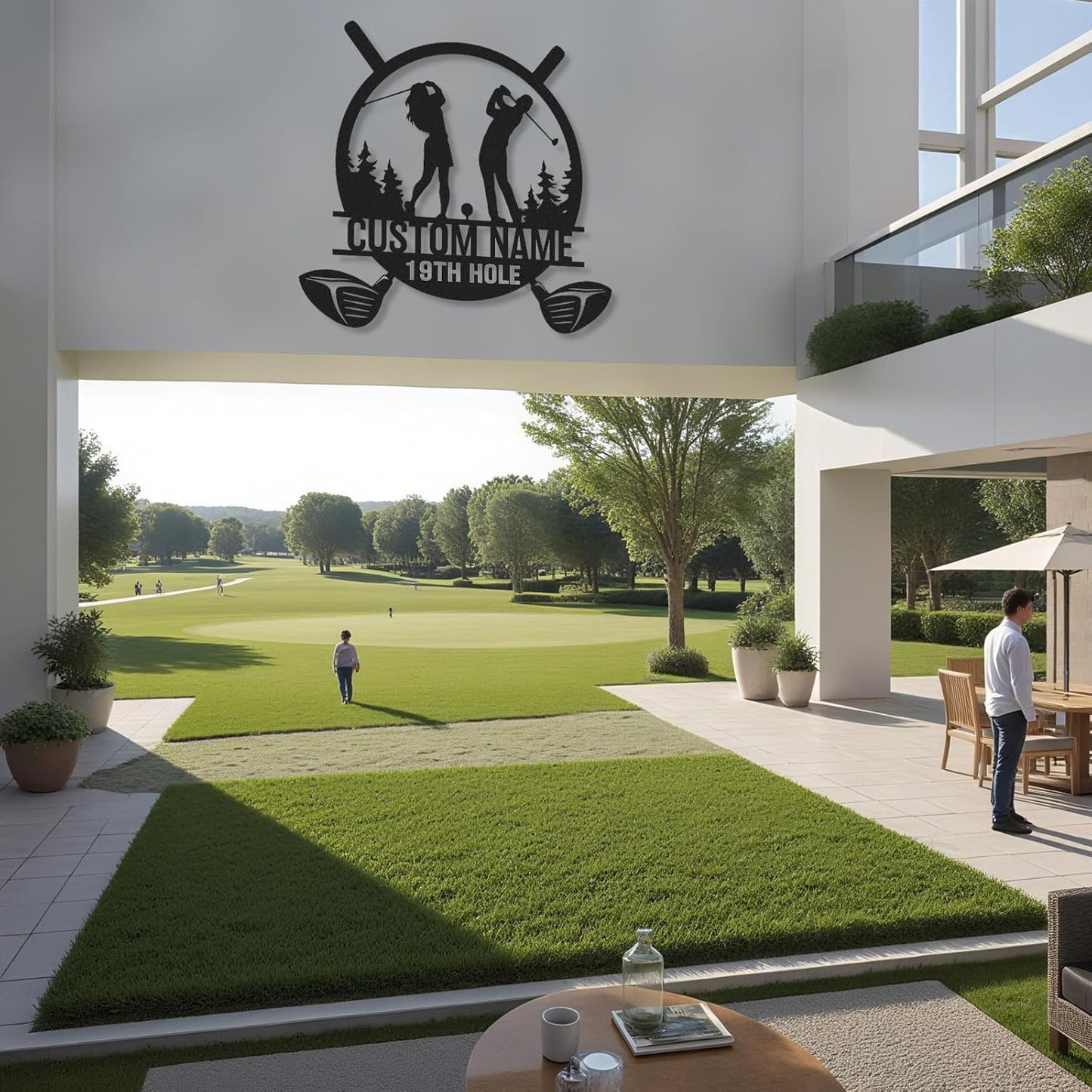 Personalized Golf Wall Art, Vintage Golf Wall Decor, Custom Signs Outdoor Metal, Metal Name Sign, Sports Theme Home Decor for Man Cave Office Garage Bar, Couple Golfer Gifts Color05