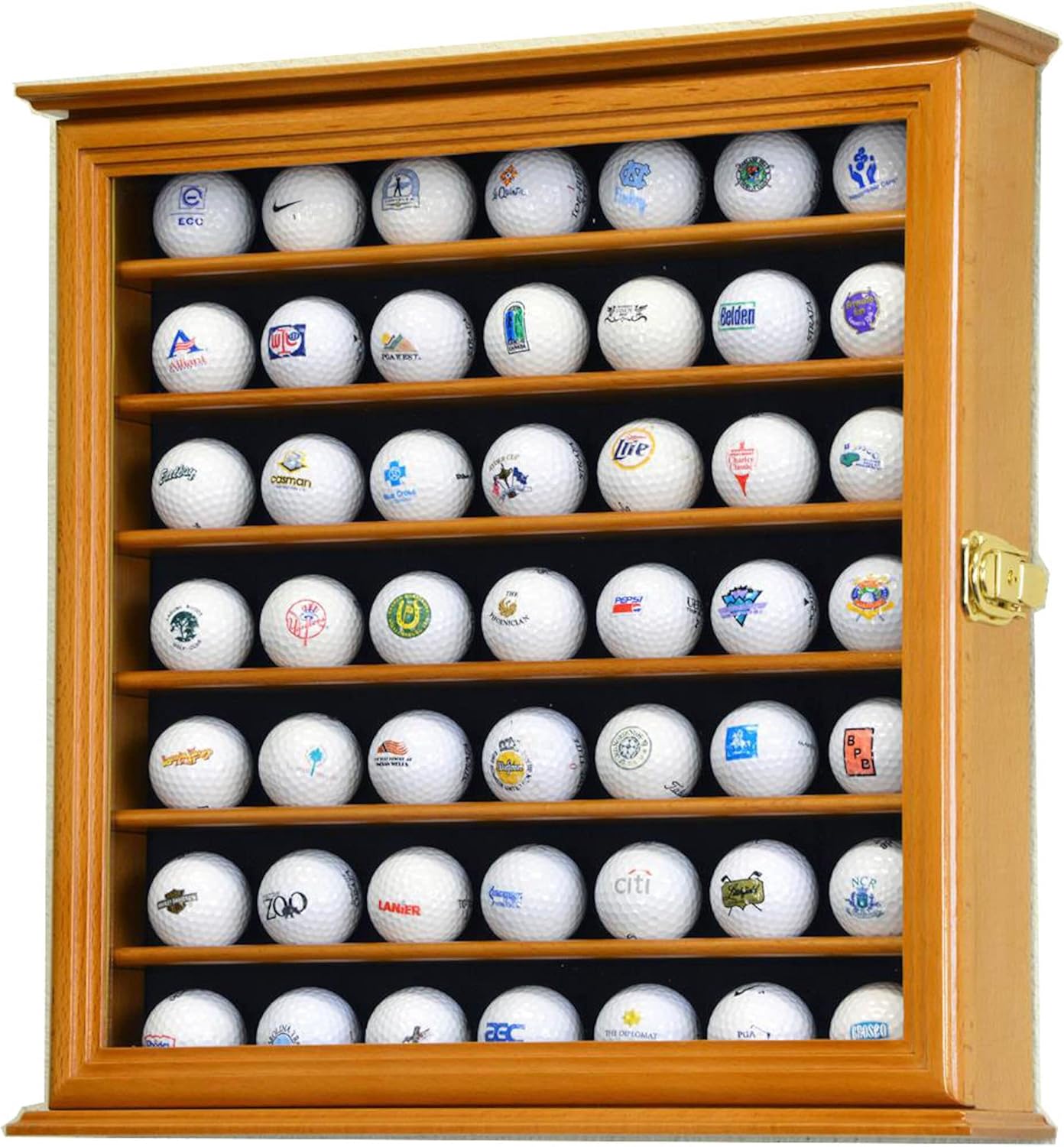 49 Golf Ball Display Case Cabinet (Oak)
