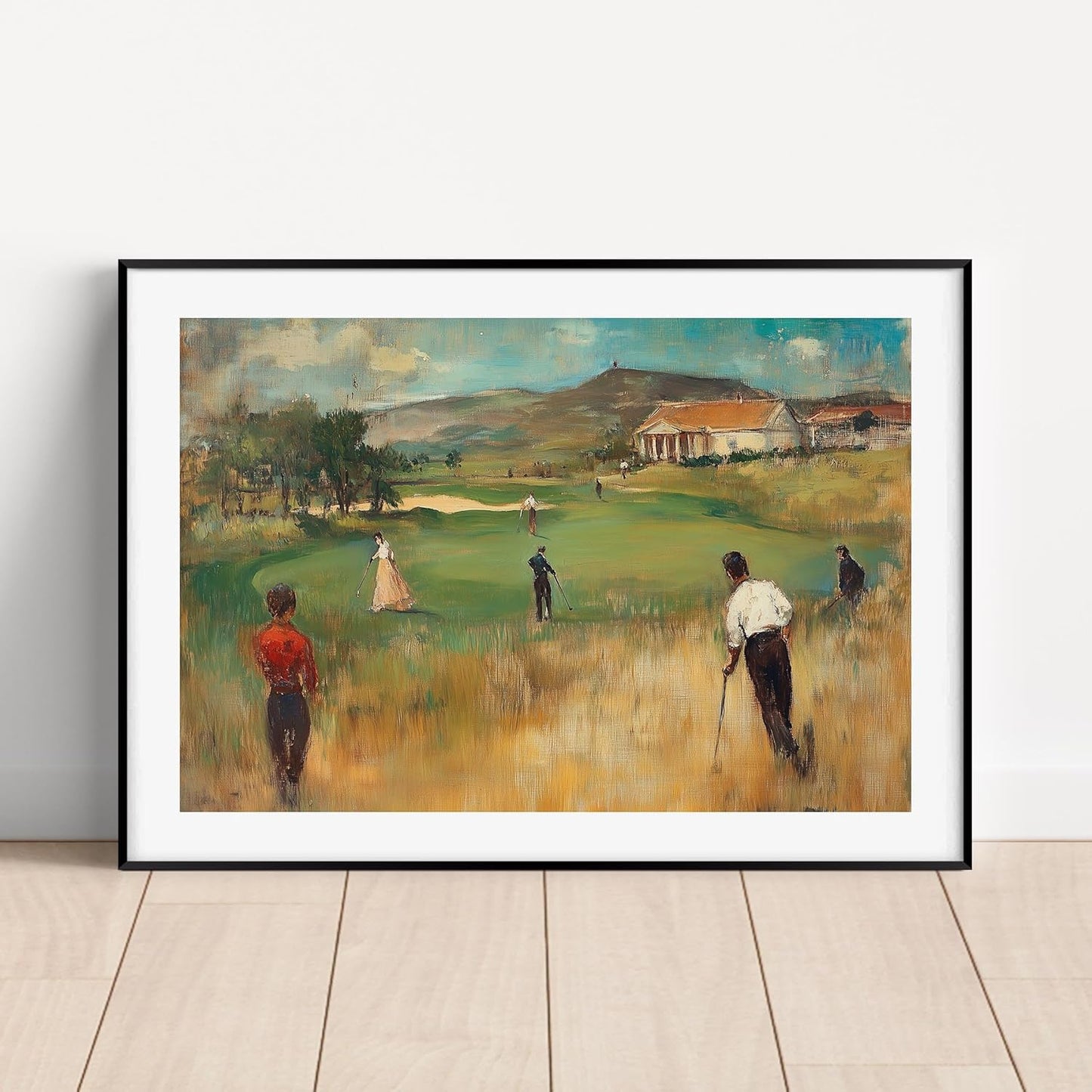 Vintage Golf Course Premium Giclee Fine Art Prints - Antique Style Golf Course Painting Posters, Golf Wall Art, Aesthetic Golfing Poster for Home Office Decor, Ready to Frame
