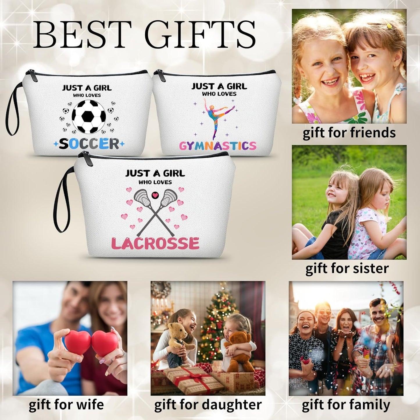 Lacrosse Gifts for Girls - Cosmetic Makeup Bag & Team Gifts for Women
