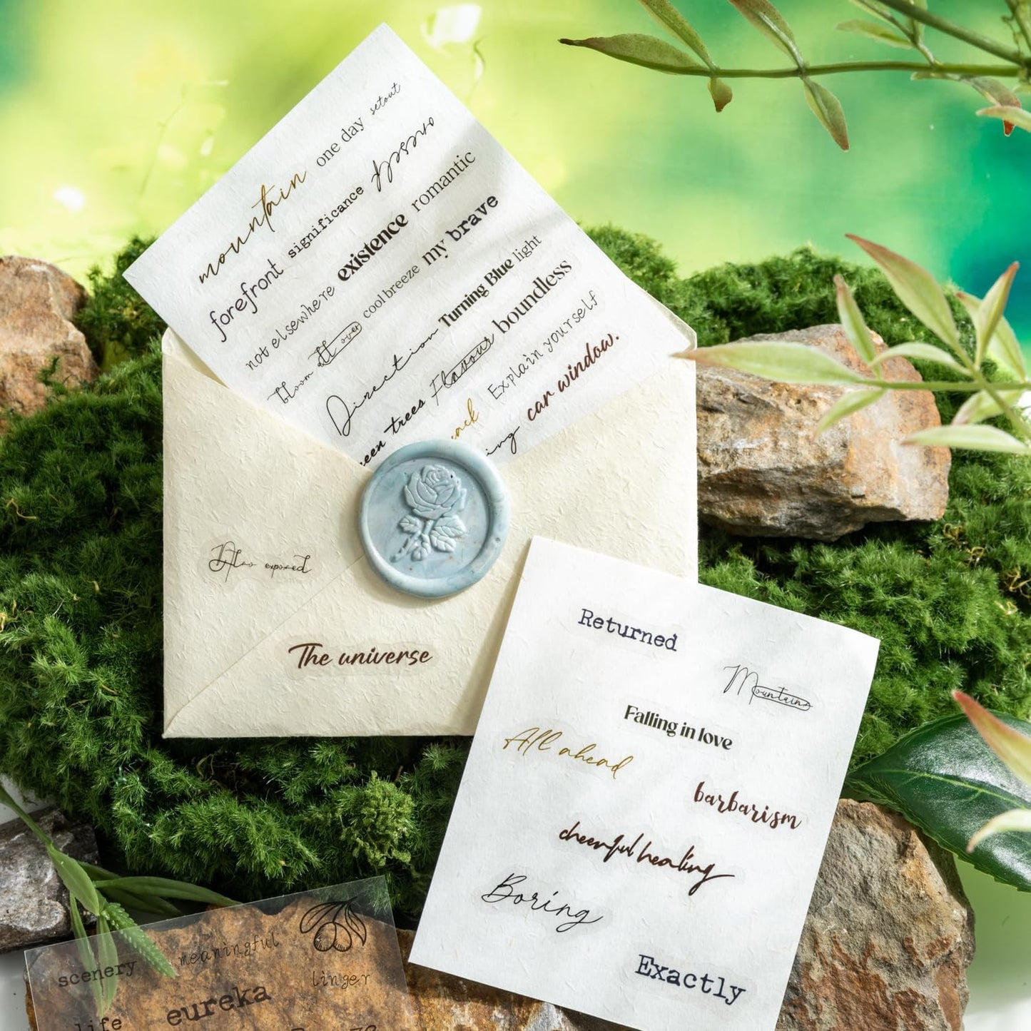 Elegant Phrase PET Sticker Book Set, 60 Sheets of Pre-Cut Text Stickers for Scrapbooking, Journaling, Junk Journal Supplies, and DIY Crafts