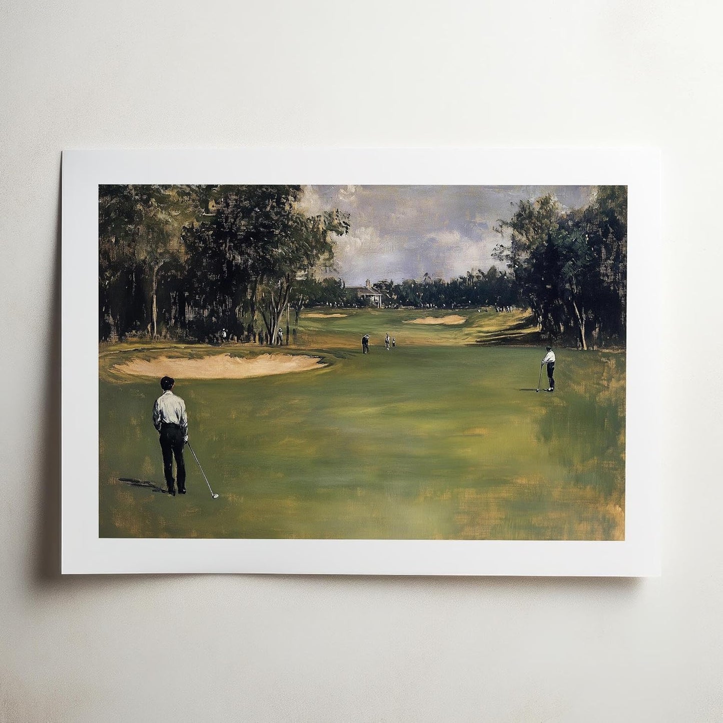 Vintage Golf Course Premium Giclee Fine Art Prints - Antique Style Golf Course Painting Posters, Golf Wall Art, Aesthetic Golfing Poster for Home Office Decor, Ready to Frame