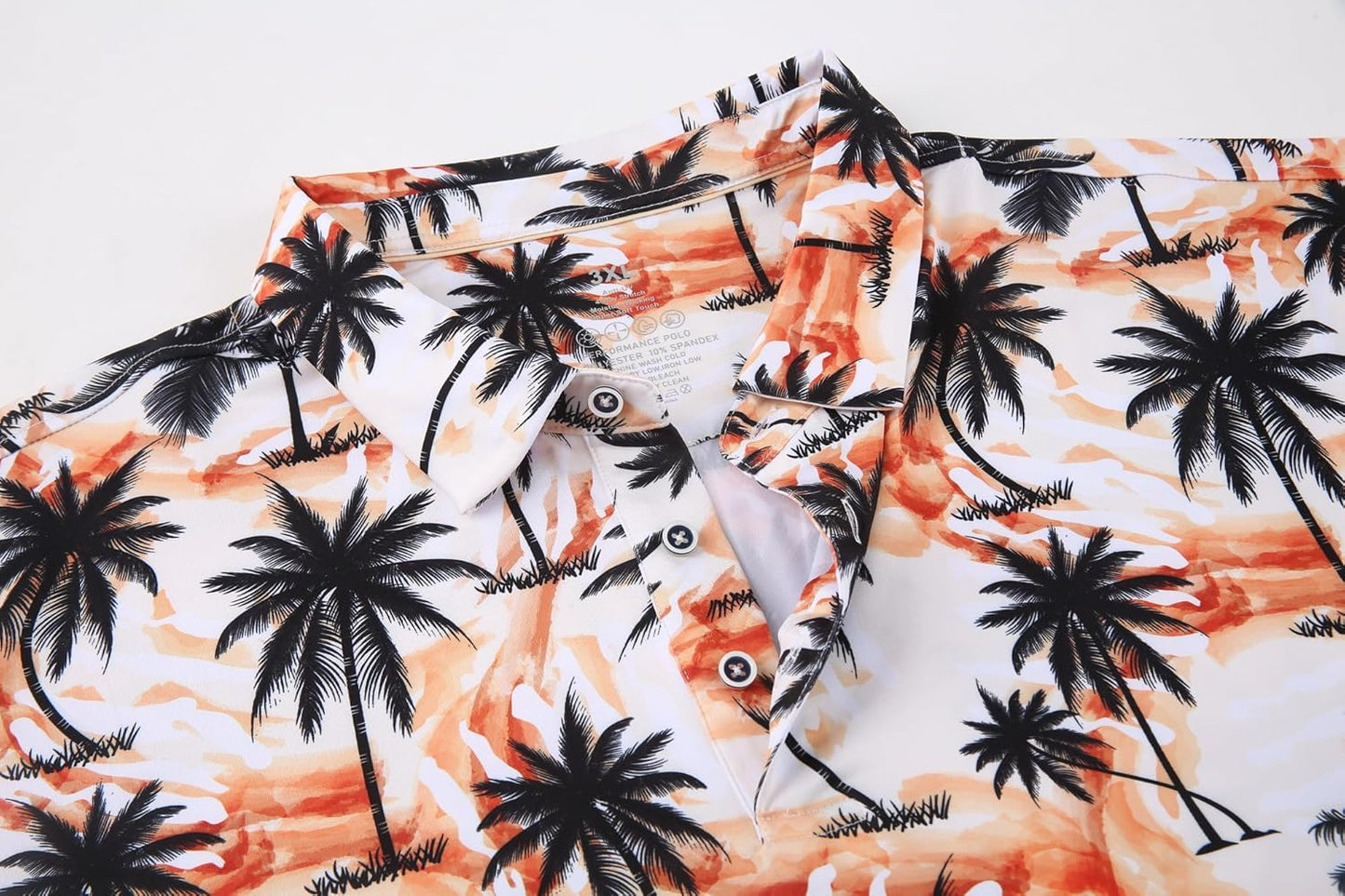 Alex Vando Mens Hawaiian Golf Shirt Moisture Wicking Digital Print Golf Shirts for Men