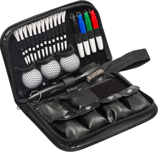 HIRQUITICKE Golf Gift Sets for Men & Women with Accessories Set & Case, Balls, Rangefinder, Tees, Brush, Multifunctional Divot Knife, Scorer, Ball Clamp
