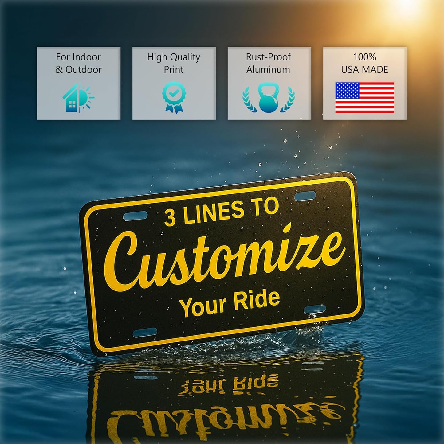 Custom Blank Novelty Aluminum Plate – Personalized 12x6 Decorative Sign – Choose Color, Font & Text – Indoor/Outdoor Use for Garage, Events & Gifts