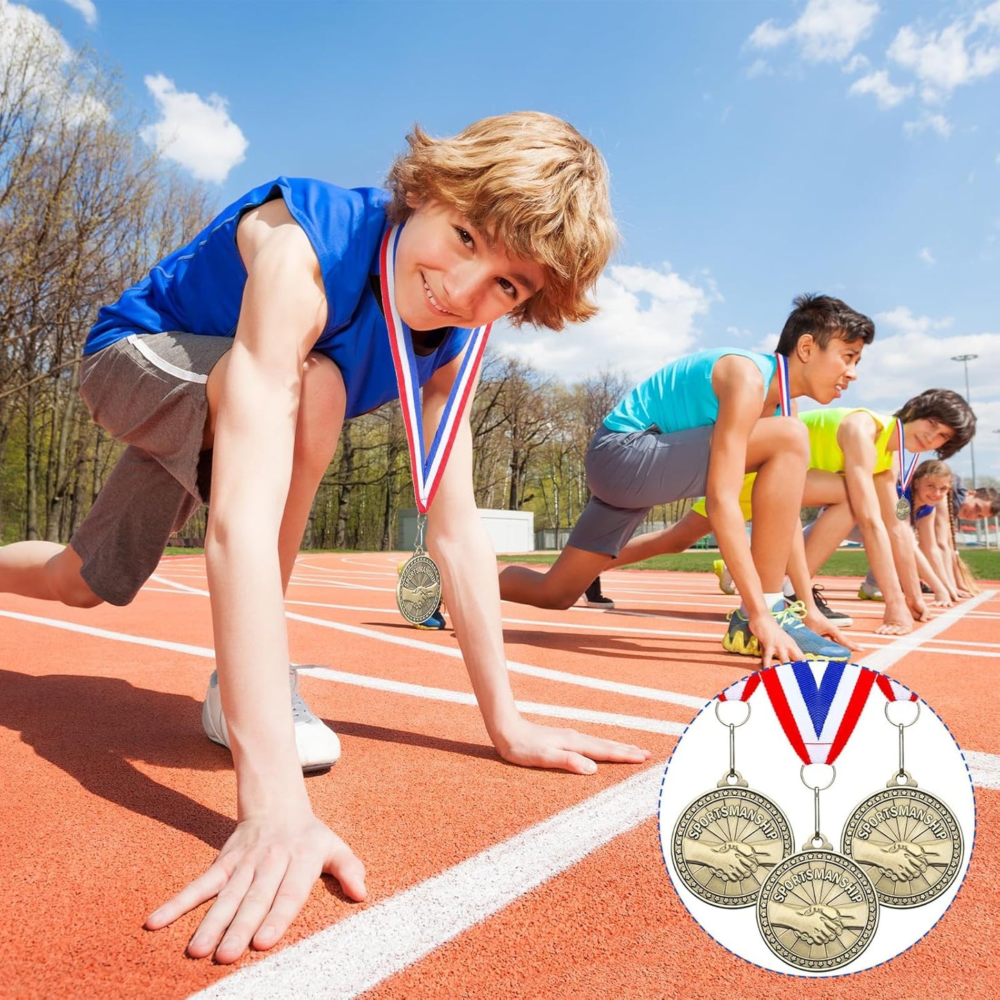 Remuuly 30 Pcs Gold Medals Bulk 2'' Basketball Soccer Baseball Volleyball Football Lacrosse Kickball Cheer Bowling Trophy Medals for Awards for Sports Participation Winner Gift