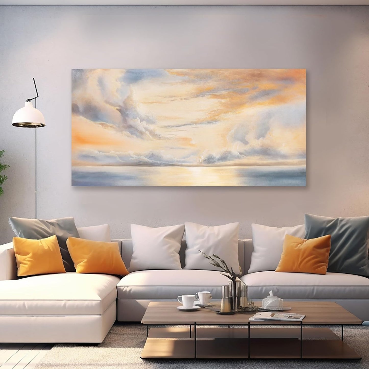 Glvzygy Abstract Wall Art Nature Scenery Wall Decor Sky Clouds Sunset Prints Canvas Painting Wall Decor Artwork for Home Room Bathroom Living and Office Home Decor Wall 40"x20"