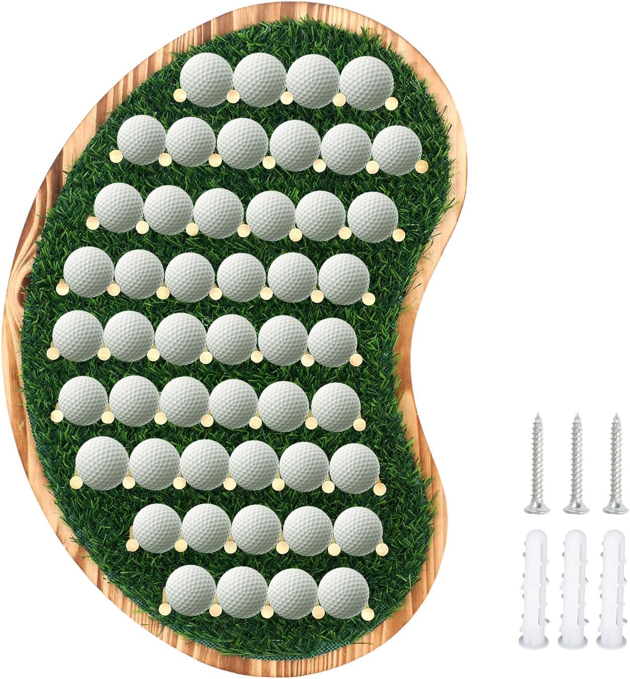 40-Golf Ball Display Rack Golf Ball Collection Display Stand Green Wall Mount Cabinet Holder for Gifts Adult Golfs Enthusiasts