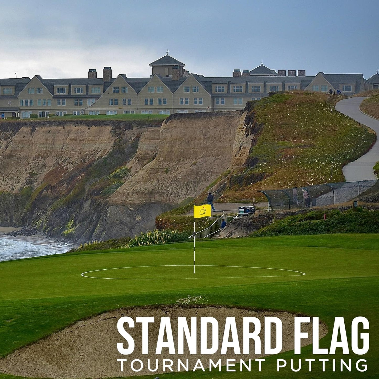 Golf Flag with Tube, Double-Side Printed Augusta National Flag, 420D Nylon Golf Pin Flags, Putting Green Flags for Golf Course Driving Range Collection, 14" H x 20" L, Yellow