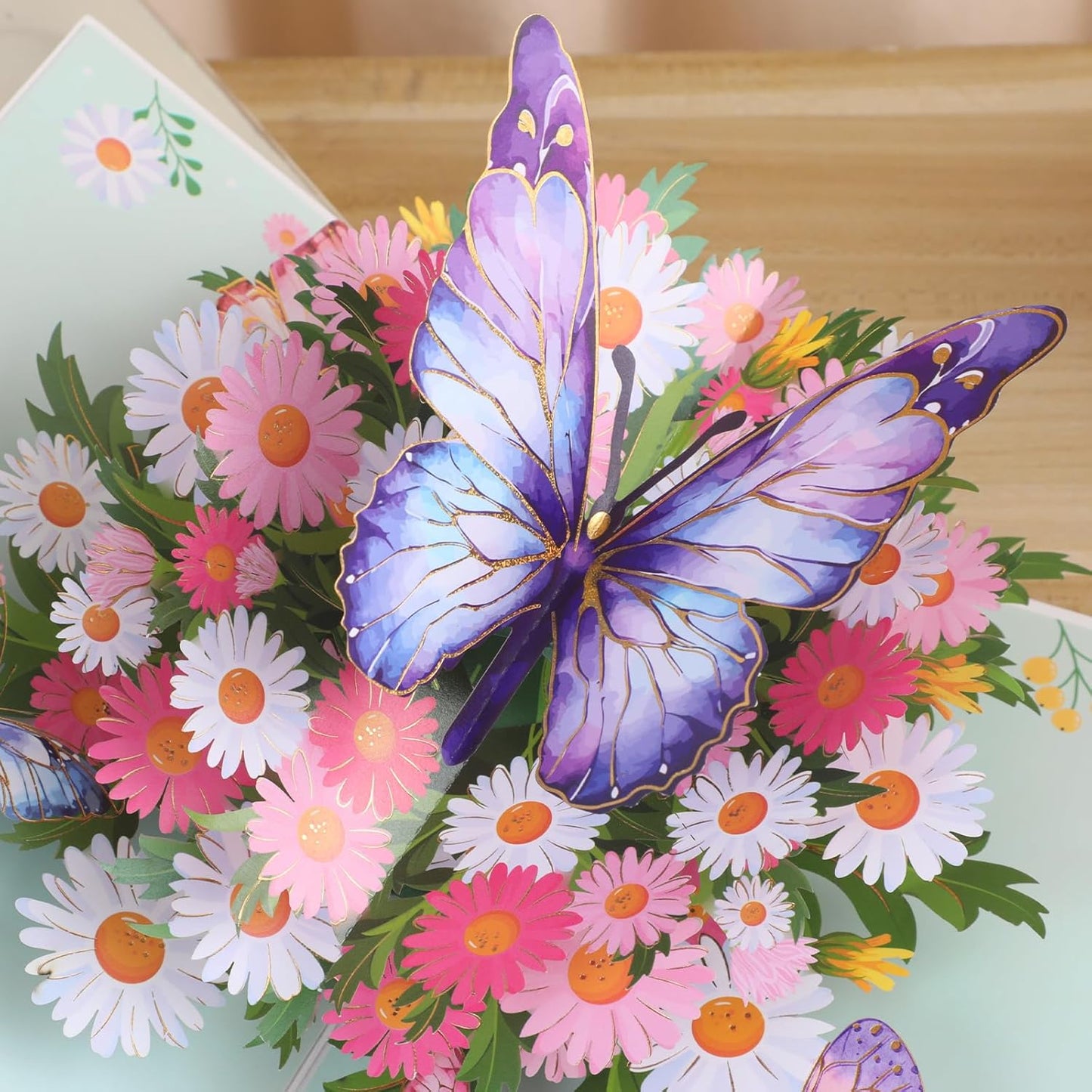 3D Butterfly Greeting Cards, Flowers Pop Up Birthday Cards, for Mom, Sister, Grandmother, Wife, Daughter, and other women, with envelope