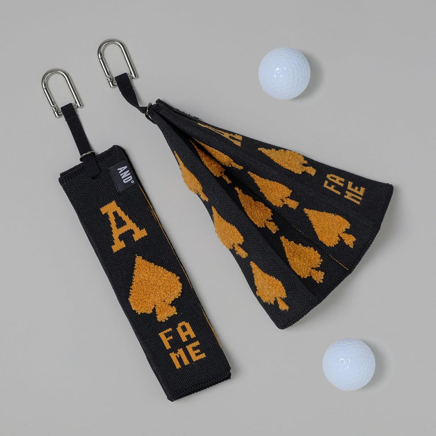 ANDGOLF Pleats Ball Towel, Use to Wash My Ball and Club, Best Choice for Golf Gifts, Embroidered Golf Towels, Clip for Bags/Pants/Skirts, Durable Elastic Band, Colorful Fashion Golf Item