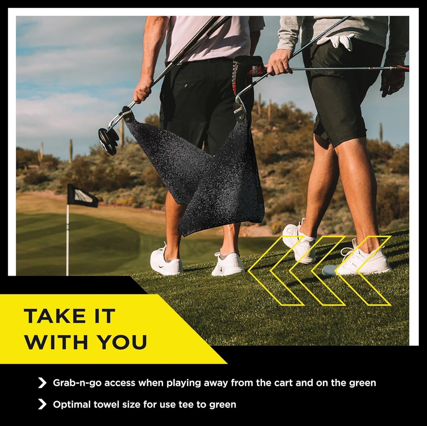 STICKIT Magnetic Golf Towel, Premium 29" Microfiber with Deep Waffle Pockets, Industrial Strength Magnet for Secure Hold to Golf Carts & Clubs, Ultra-Absorbent, Fast-Drying, Easy-Clean Design