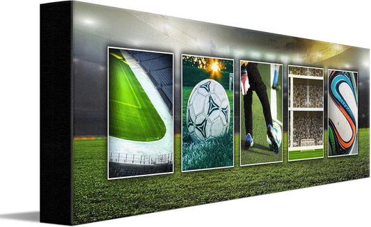 Soccer Futbol Name Art - Personalized Gift (6.5"x18" Block Mount)