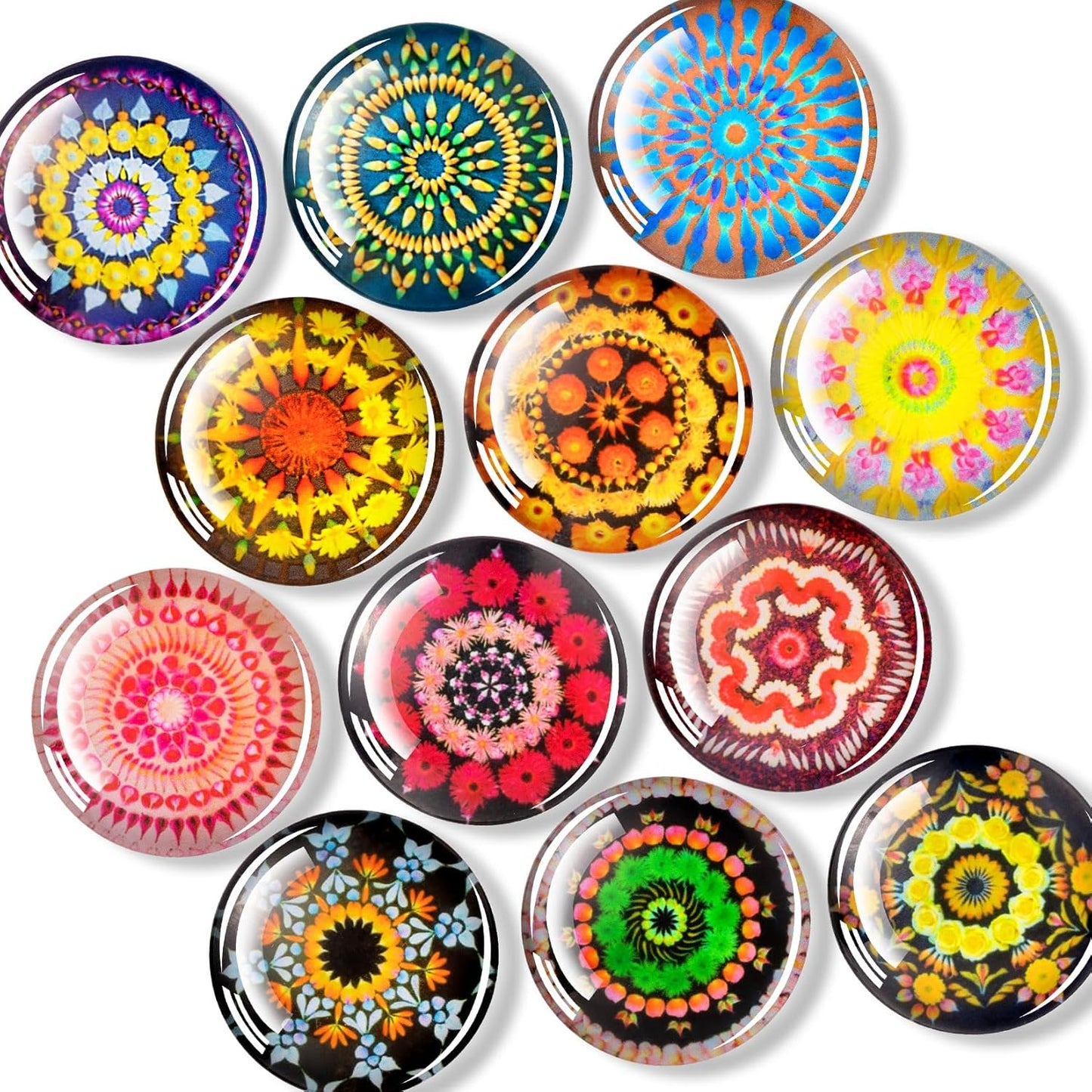 FINDMAG 12 Pcs Cute Fridge Magnets, Strong Refrigerator Magnets, Glass Refrigerator Magnets for Whiteboard, Kitchen, Locker Accessories, Home and Gift