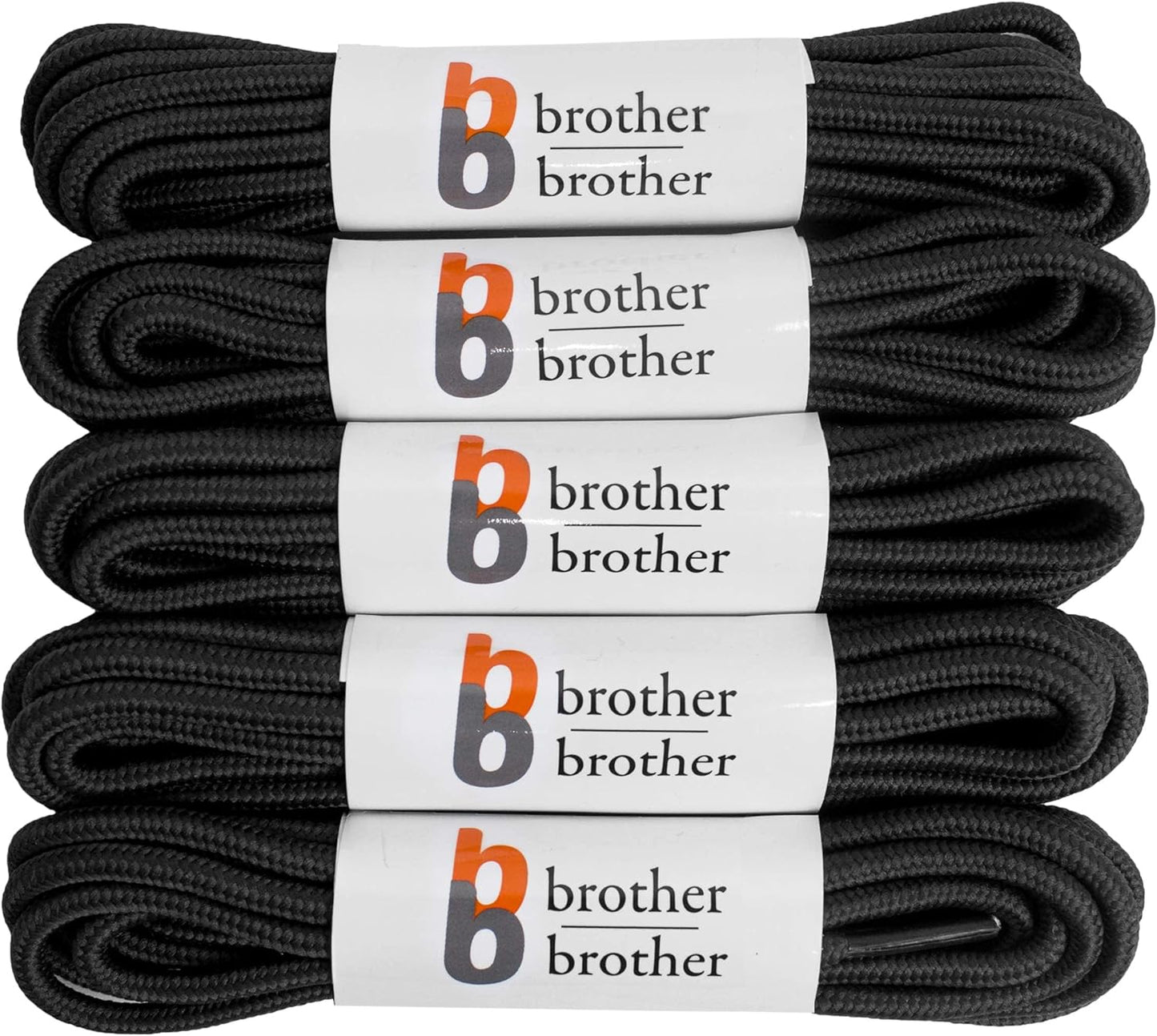 BB BROTHER BROTHER Boot Laces (5 Pairs) of Heavy Duty and Durable Round Shoelaces for Work, Hiking and Walking Boots