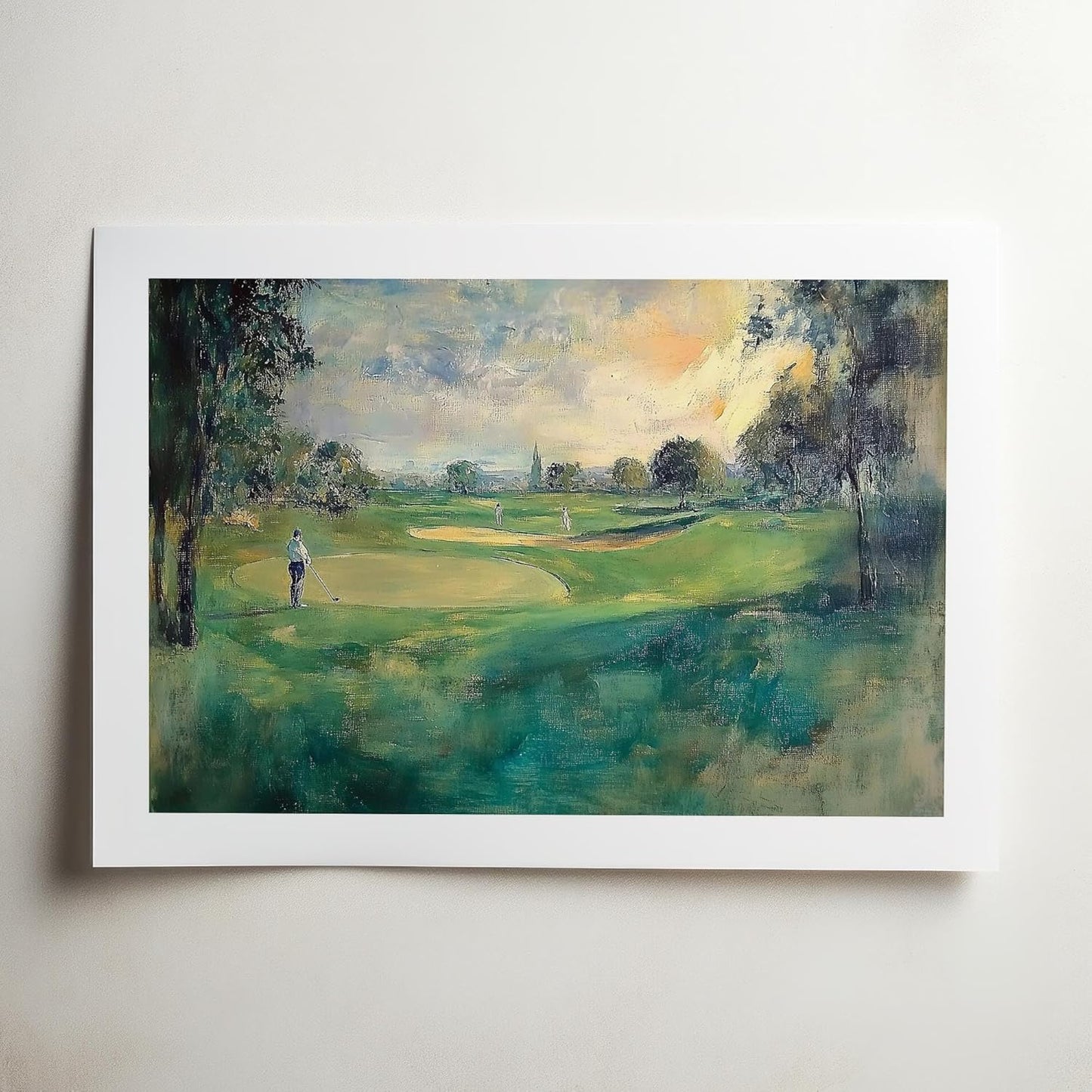 Vintage Golf Course Premium Giclee Fine Art Prints - Antique Style Golf Course Painting Posters, Golf Wall Art, Aesthetic Golfing Poster for Home Office Decor, Ready to Frame
