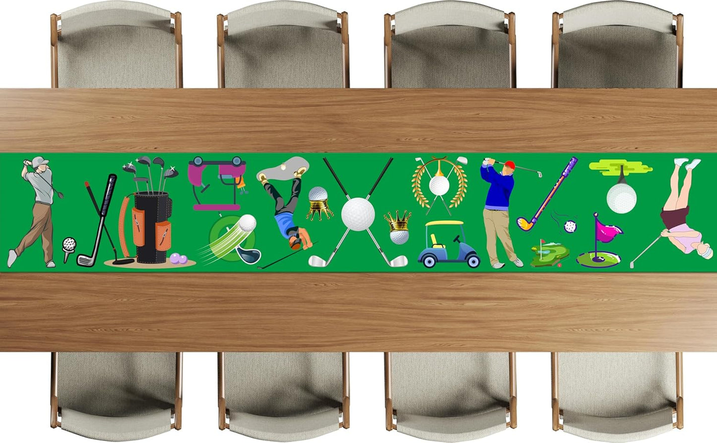 2 Pack Golf Table Runner Party Supplies Decorations Sports Themed Table Cover Birthday Baby Shower Gender Revealed Party Tablecloth-72x12 Inch