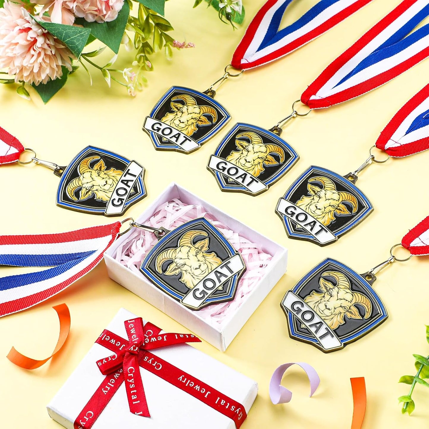10/20 /30/40 Pcs Award Medals Bulk Sports Medals with Neck Ribbons 2.4 Inch Winner Award Trophy Prize Gift for Sports Themed Party Favors Tournaments School Match