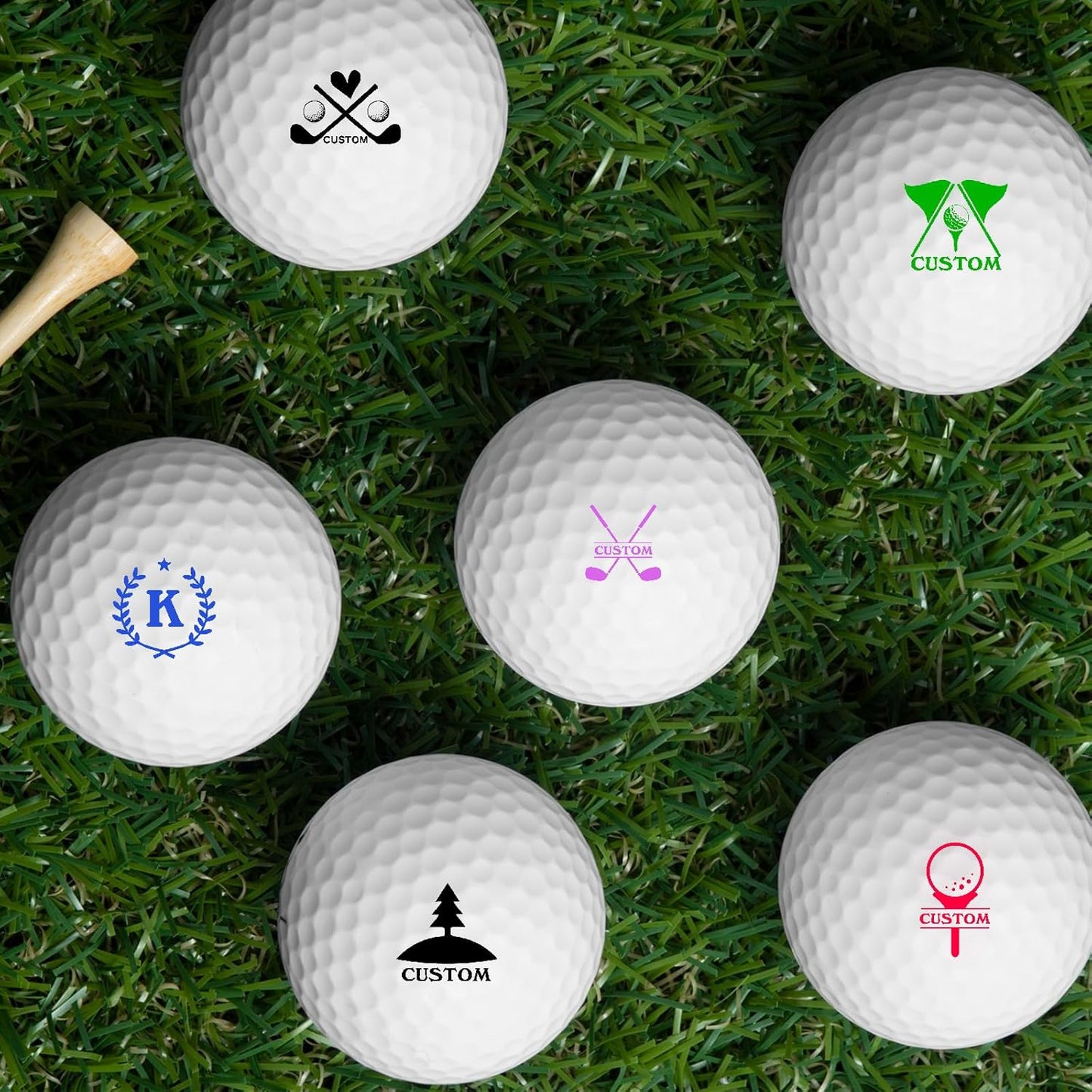 Custom Golf Ball Stamp, Personalized Golf Ball Marker Stamp with Waterproof Ink, Customized Name Stamp with Your Logo, Initial, Name, Golf Ball Stamper, Gifts for Men Dad Husband Business (Design-05)