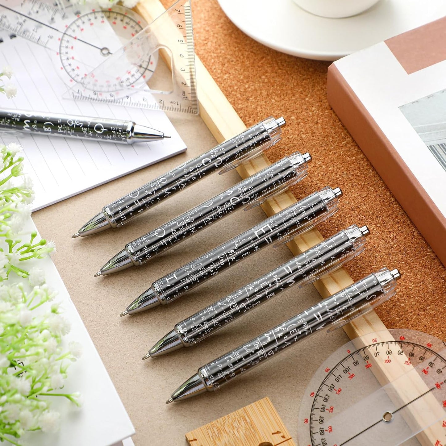 48 Pcs Math Ballpoint Pen Math Party Favor Black Ink Retractable Ballpoint Pens for Teacher's Day Gifts Students Party Supplies Office Home Desk Classroom Favors Accessories in Bulk