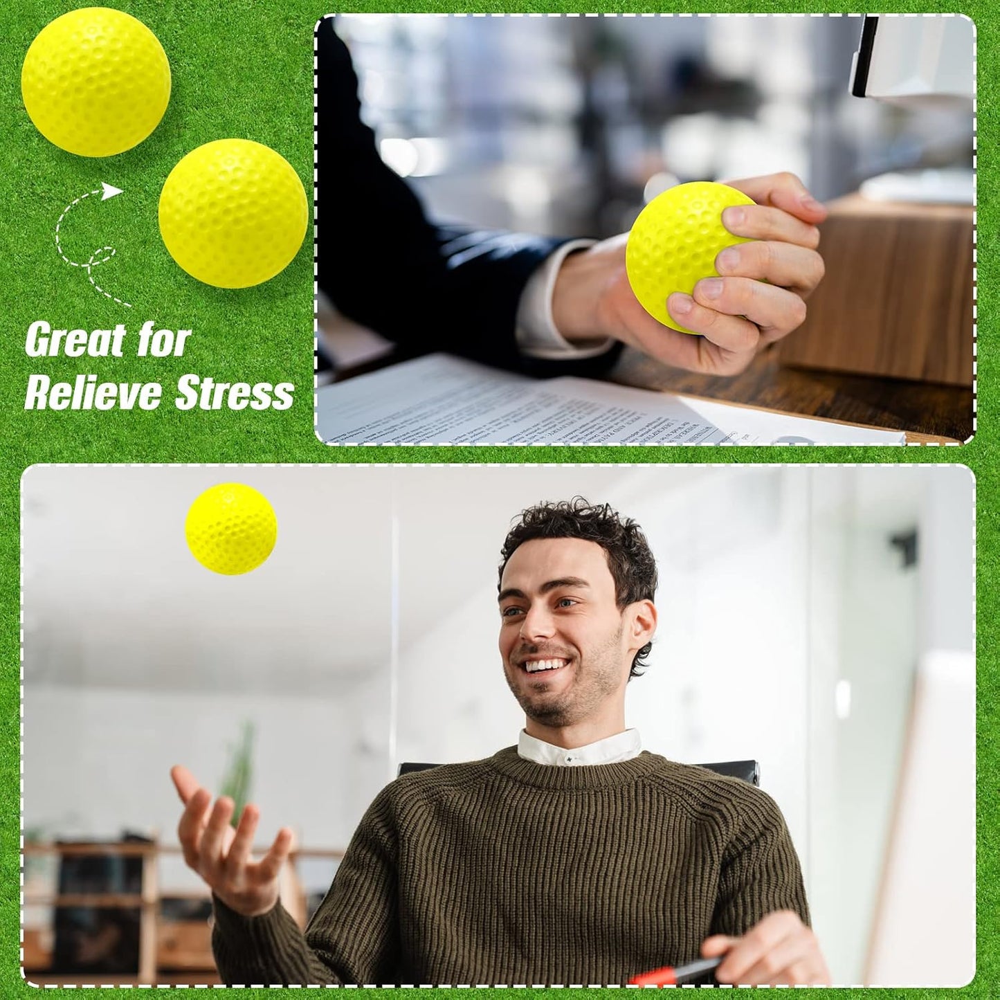 Libima 20 Pcs Mini Golf Stress Ball Bulk 2.5 Inch Foam Practice Balls Stress Relief Sports Ball with Storage Bag for Golf Birthday Party Favors Carnival Reward Gift