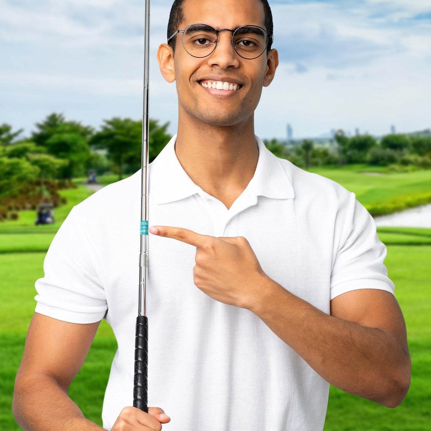 Custom Teal Golf Club ID Labels, Personalized Golf Club Name Sticker,0.75x2 Inches, Set of 30, 4 Mil Vinyl Decal Stickers Weather Resistant, Made in USA by My Sign Center