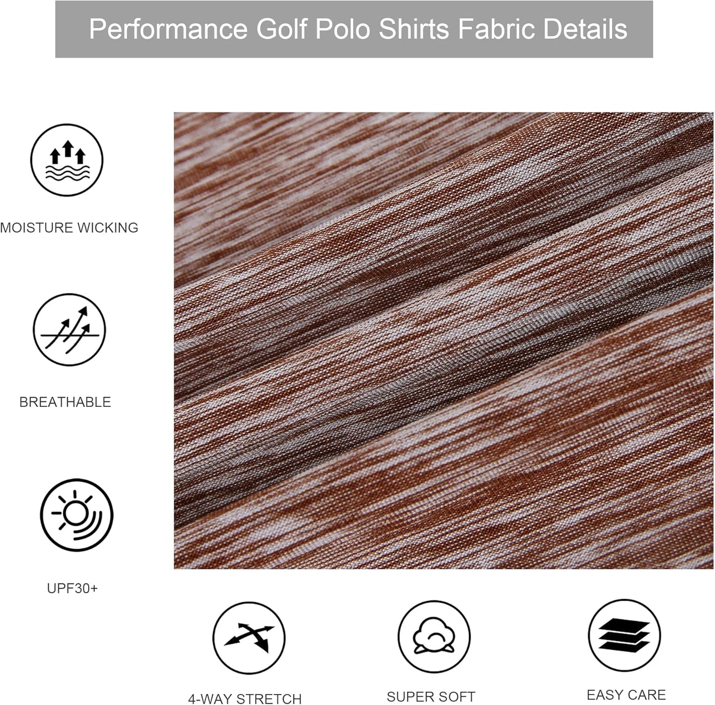 Alex Vando Mens Golf Shirt Moisture Wicking Quick-Dry Short Sleeve Casual Polo Shirts for Men