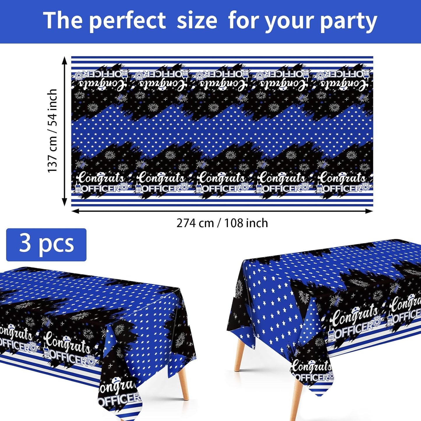 Grencian Police Blue Tablecloth