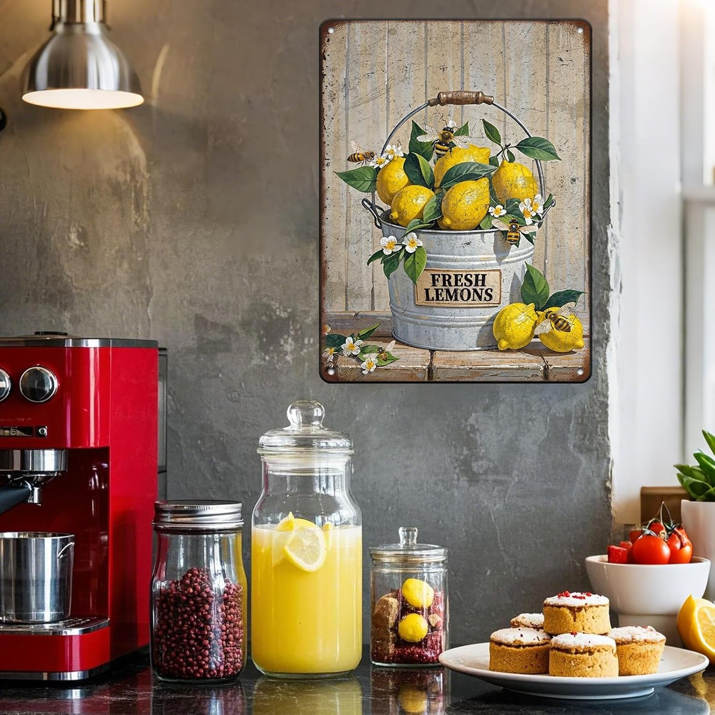 Funny Welcome Lemon Tin Sign 12x16 Inch Yellow Lemon Home Sweet Home Lemon Outdoor Street Metal Tin Tin Sign Home Kitchen Garden Restaurant Man Cave Wall Decor